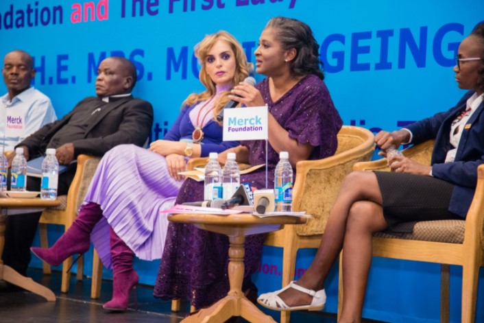 Dr. Rasha Kelej, CEO Merck Foundation with The First Lady of Namibia, H.E. MONICA GEINGOS Launched Merck Foundation Programs in Namibia