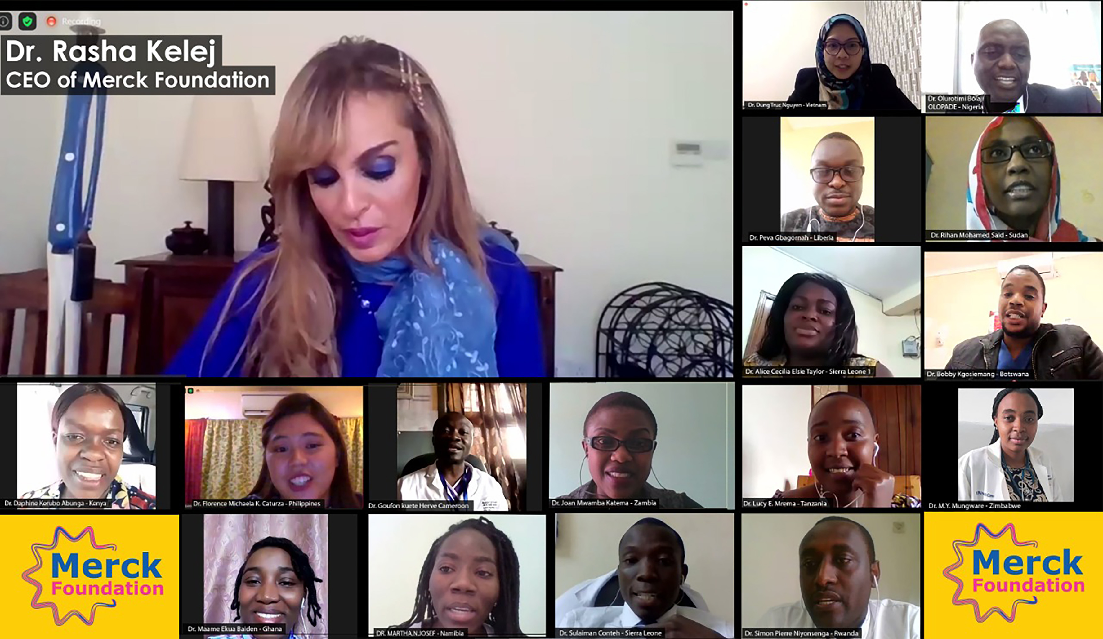Merck Foundation CEO & Alumni of Diabetes Blue Points Program during Merck Africa Asia Luminary 2020 | Online Special Edition - Virtual Conference
