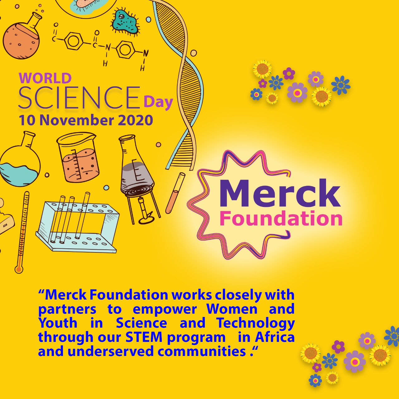 Merck Foundation empowers Women and Youth in Scientific Research through ?MARS Best Young African Researchers Awards? and ?MARS Best African Women Researchers Awards?, since 2015.