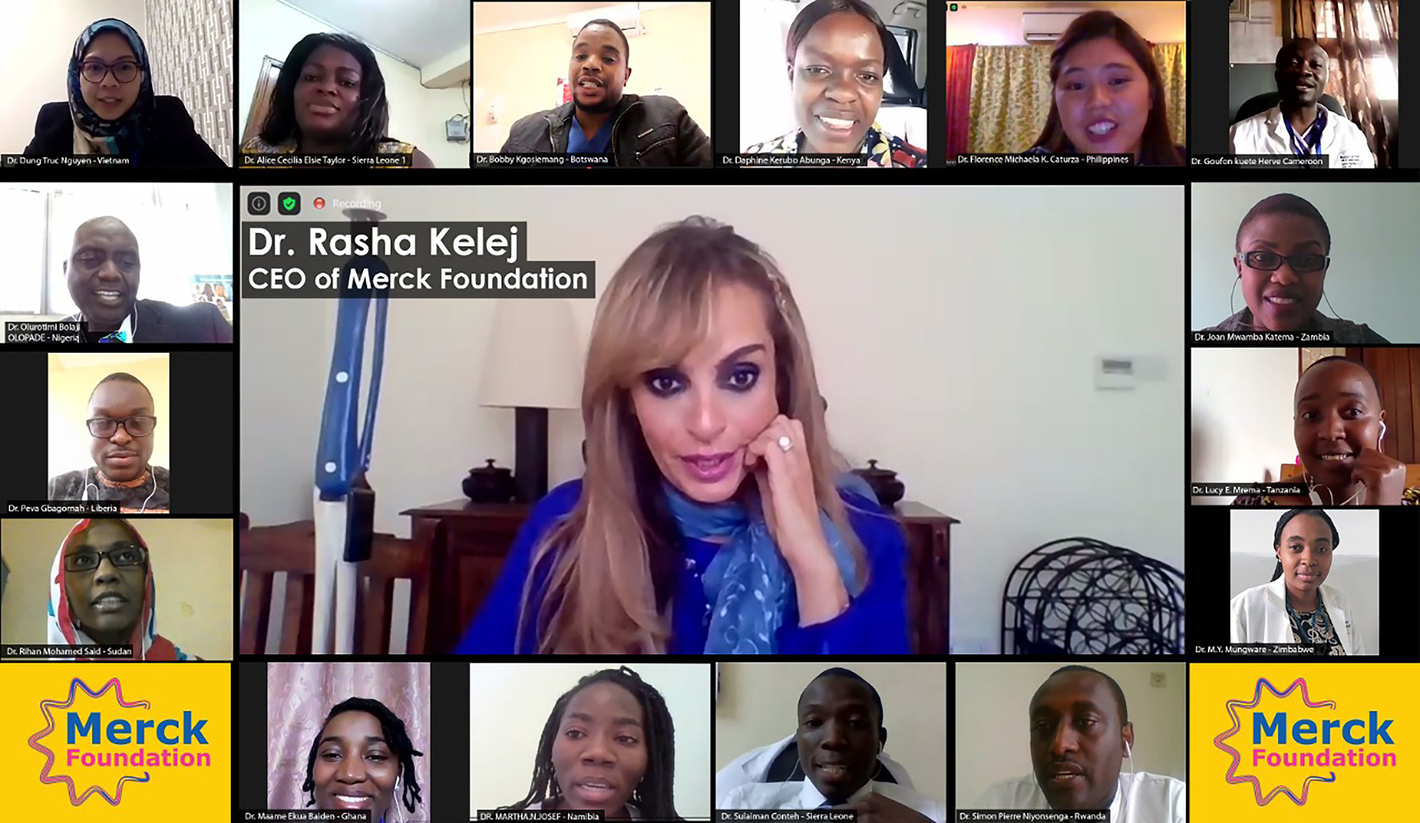 Merck Foundation CEO & Alumni of Diabetes Blue Points Program during Merck Africa Asia Luminary 2020 | Online Special Edition - Virtual Conference