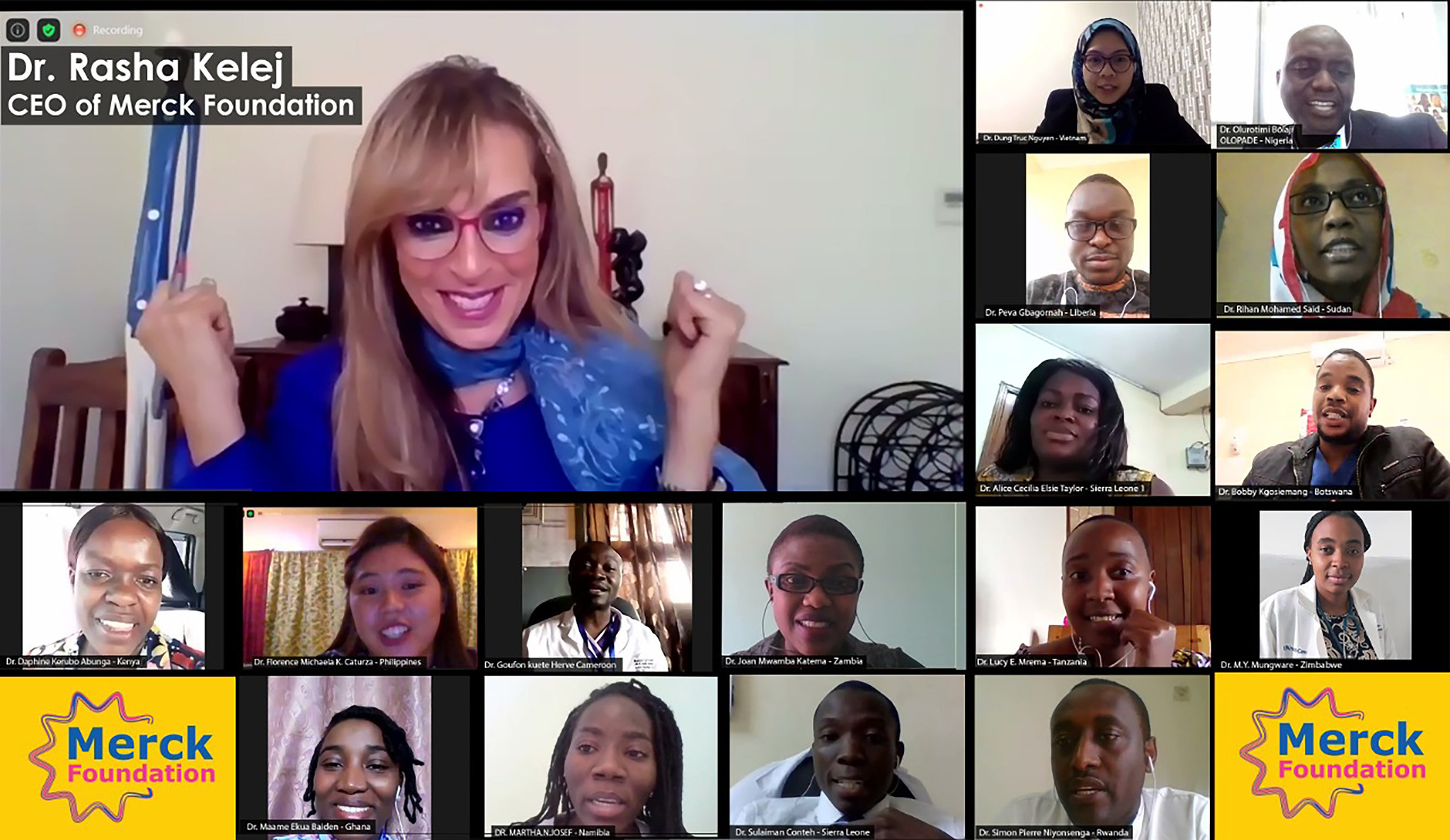 Merck Foundation CEO & Alumni of Diabetes Blue Points Program during Merck Africa Asia Luminary 2020 | Online Special Edition - Virtual Conference