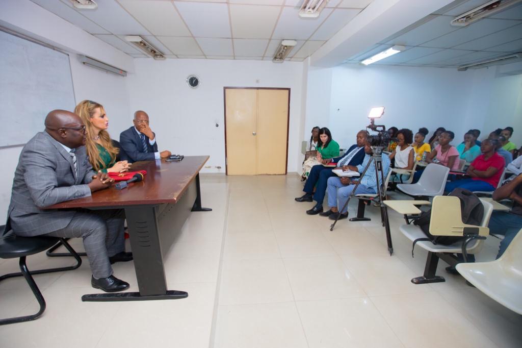 Dr. Rasha Kelej, CEO Merck Foundation meeting Prof. Nicolau Santos, Dean School of Medicine Agostinho Neto University Of Angola.