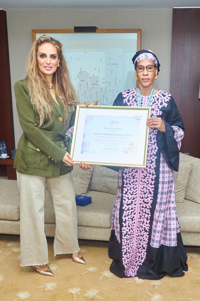 The Gambia First Lady H.E. Mrs. FATOUMATTA BAH-BARROW Rasha Kelej CEO of Merck Foundation 