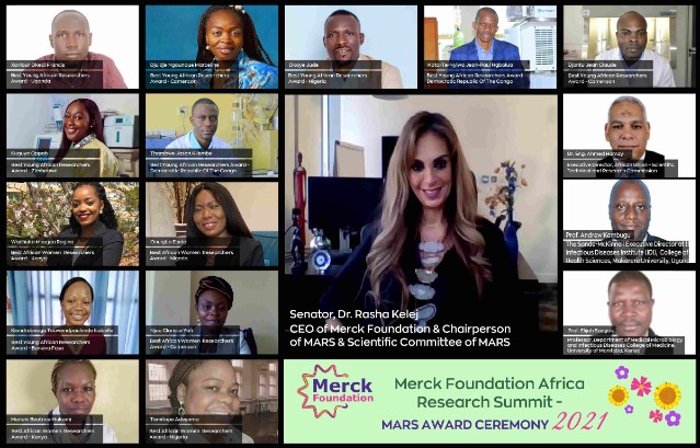 Merck Foundation Africa Research Summit MARS 2020 Winners Virtual Awards Ceremony Presided by Senator Dr. Rasha Kelej, CEO of Merck Foundation And Chairperson of MARS & Scientific Committee of MARS.