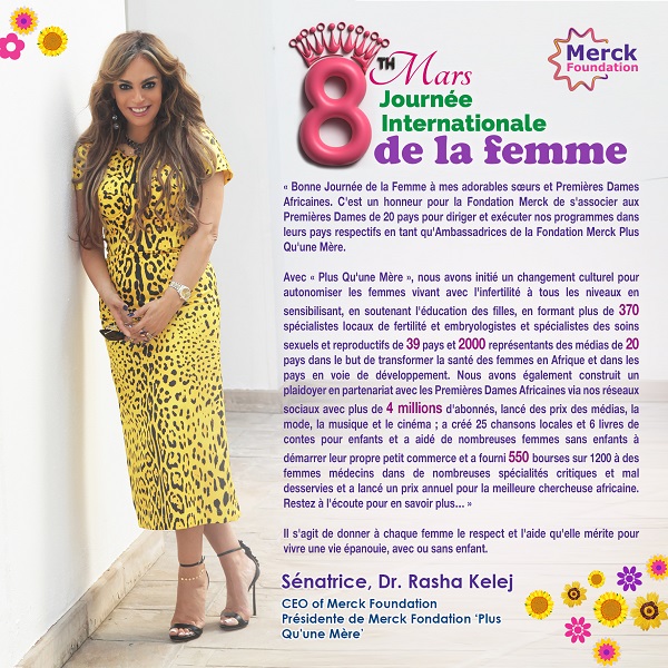 Message from CEO of Merck Foundation, Senator, Rasha Kelej, on marking International Women Day 2022