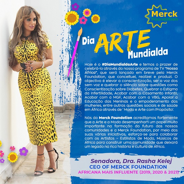 Message from Senator, Dr. Rasha Kelej, CEO of Merck Foundation marking World Art Day 2022.