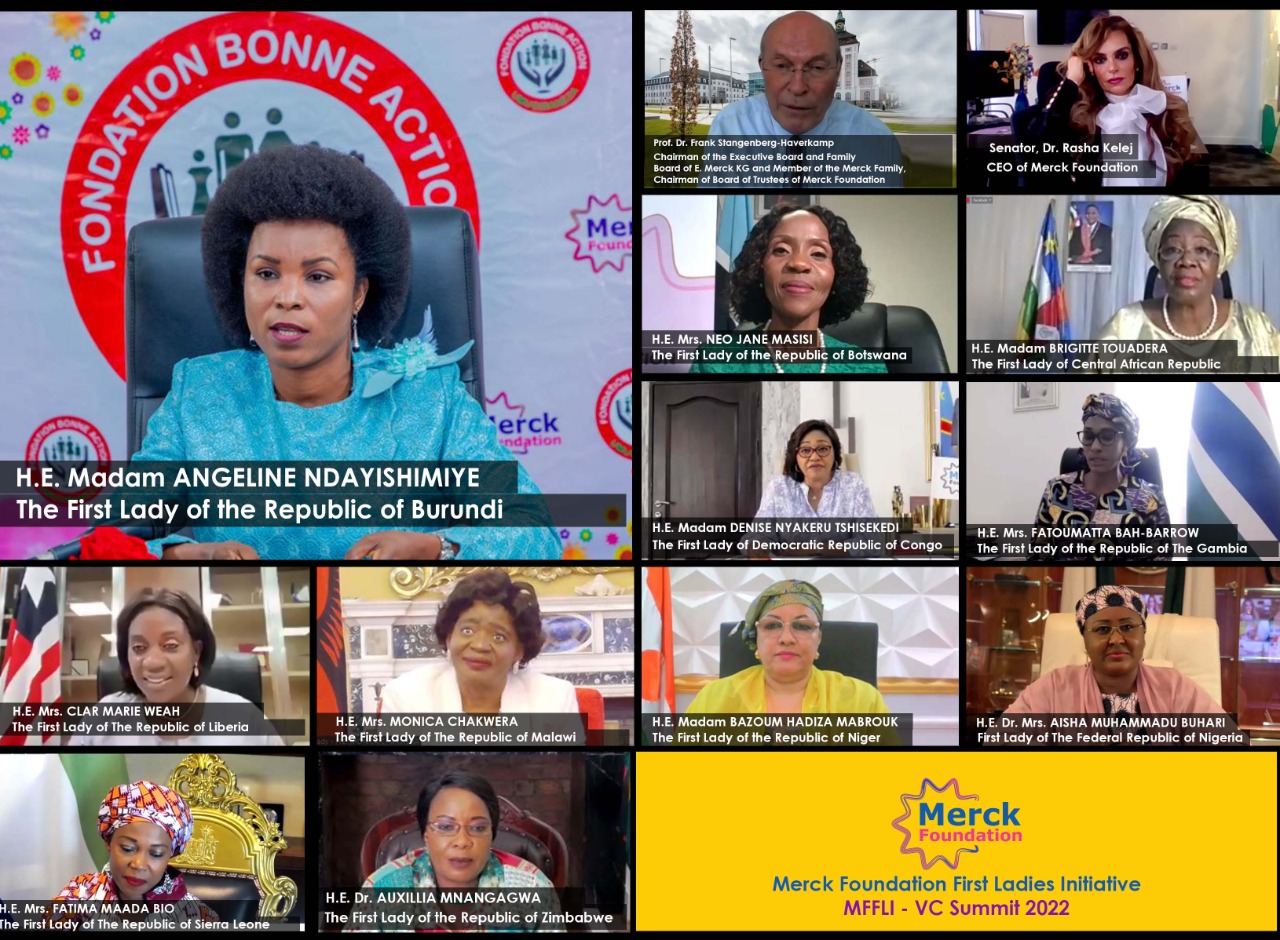 H.E. Madam ANGELINE NDAYISHIMIYE, The First Lady of Republic of Burundi during 4th edition of Merck Foundation First Ladies Initiative- MFFLI -  Summit 2022