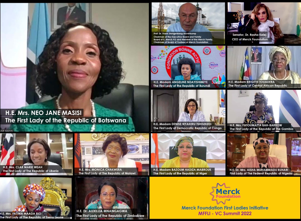 H.E. Mrs. NEO JANE MASISI, The First Lady of Republic of Botswana during 4th edition of Merck Foundation First Ladies Initiative- MFFLI -  Summit 2022