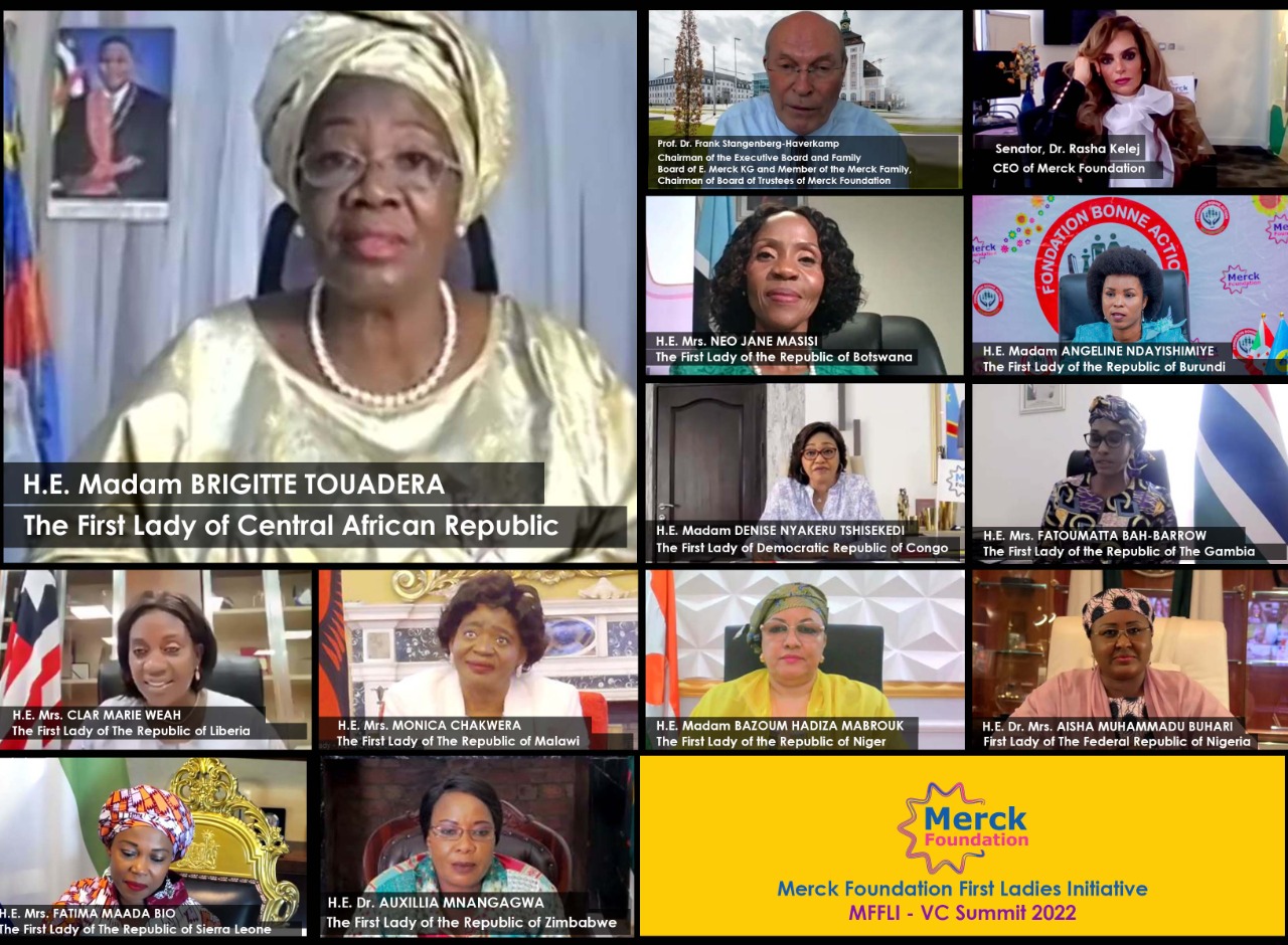 H.E. Madam BRIGITTE TOUADERA, The First Lady of Central African Republic during 4th edition of Merck Foundation First Ladies Initiative- MFFLI -  Summit 2022