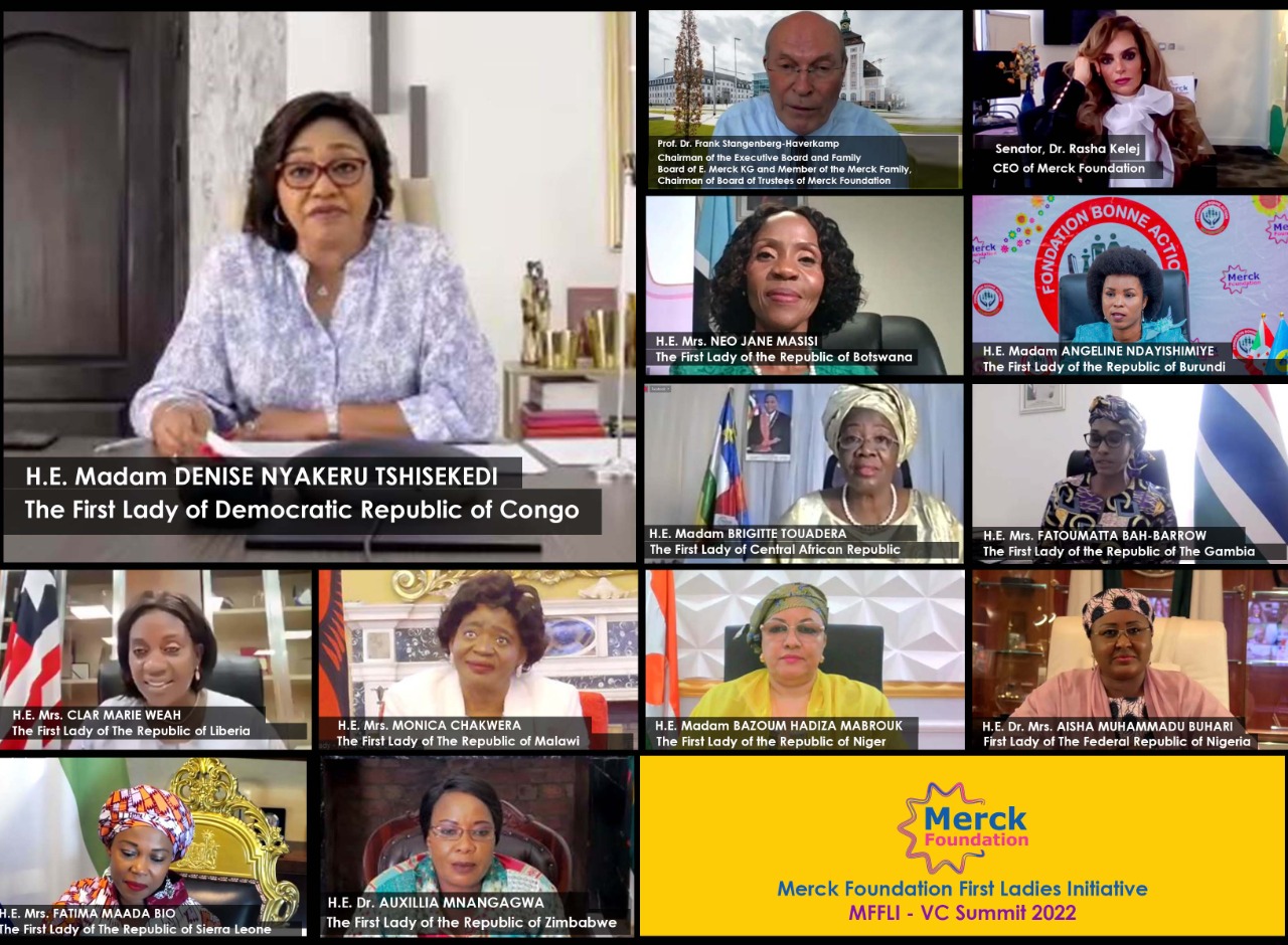 H.E. Madam DENISE NYAKERU TSHISEKEDI, The First Lady of Democratic Republic of the Congo during 4th edition of Merck Foundation First Ladies Initiative- MFFLI -  Summit 2022