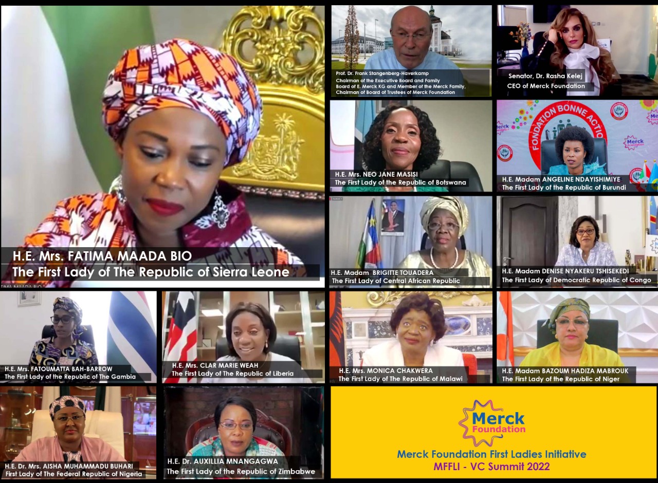 H.E. Mrs. FATIMA MAADA BIO, The First Lady of Republic of Sierra Leone during 4th edition of Merck Foundation First Ladies Initiative- MFFLI -  Summit 2022