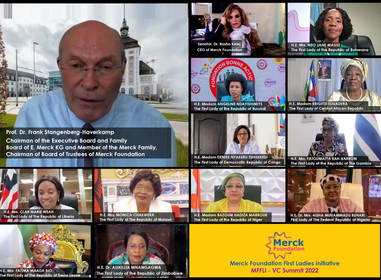 Prof. Dr. Frank Stangenberg Haverkamp, Chairman of both Executive Board of E.Merck KG & Merck Foundation Board of Trustees during 4th edition of Merck Foundation First Ladies Initiative- MFFLI -  Summit 2022