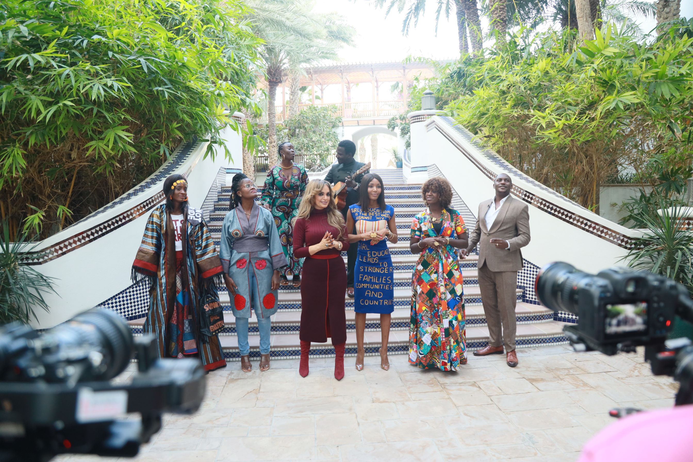 Senator, Dr. Rasha Kelej, CEO of Merck Foundation with Fashion with Purpose Community during the shoot of Episode 2 of “Our Africa by Merck Foundation” TV Program