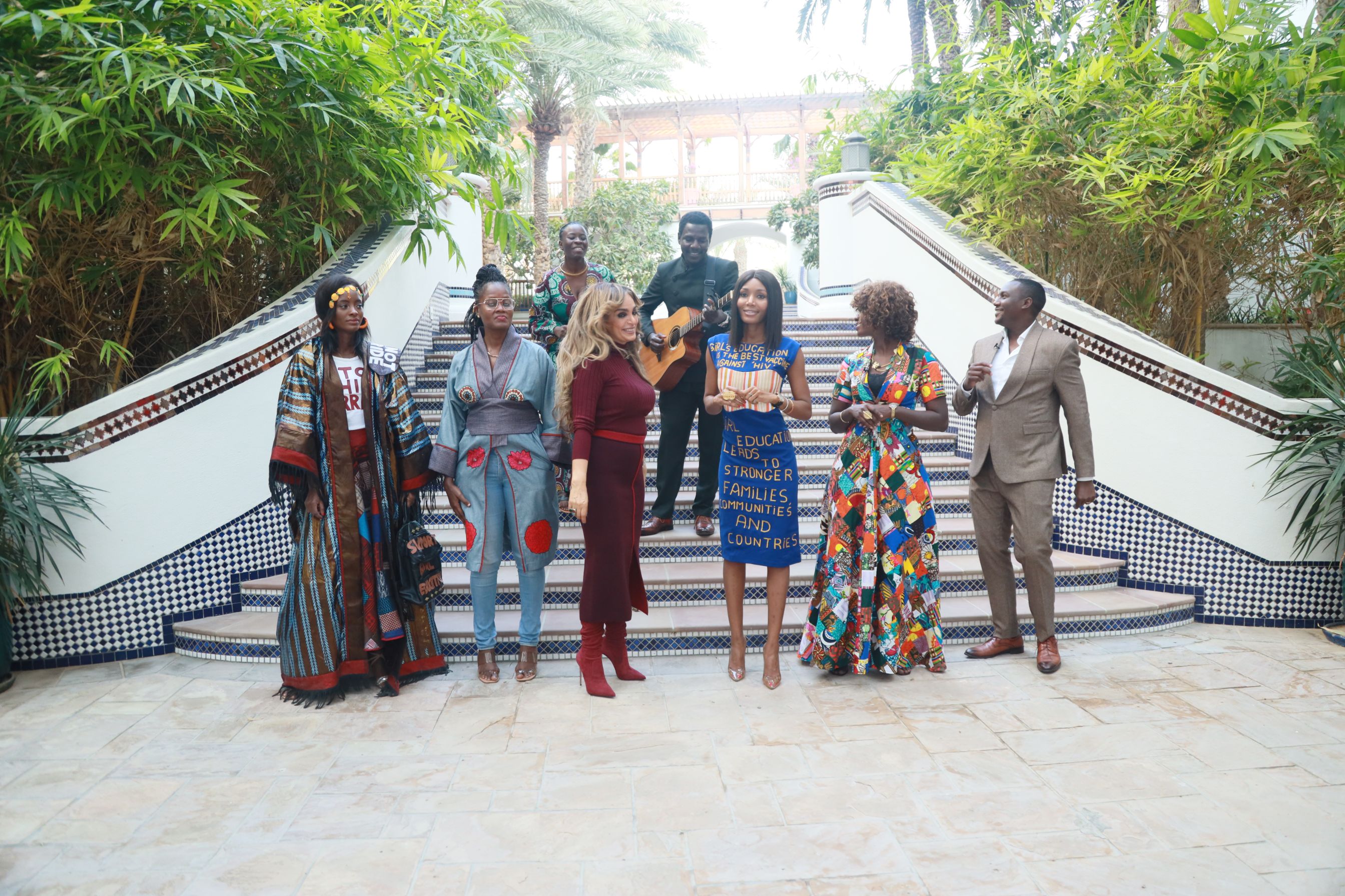 Senator, Dr. Rasha Kelej, CEO of Merck Foundation with Fashion with Purpose Community during the shoot of Episode 2 of “Our Africa by Merck Foundation” TV Program