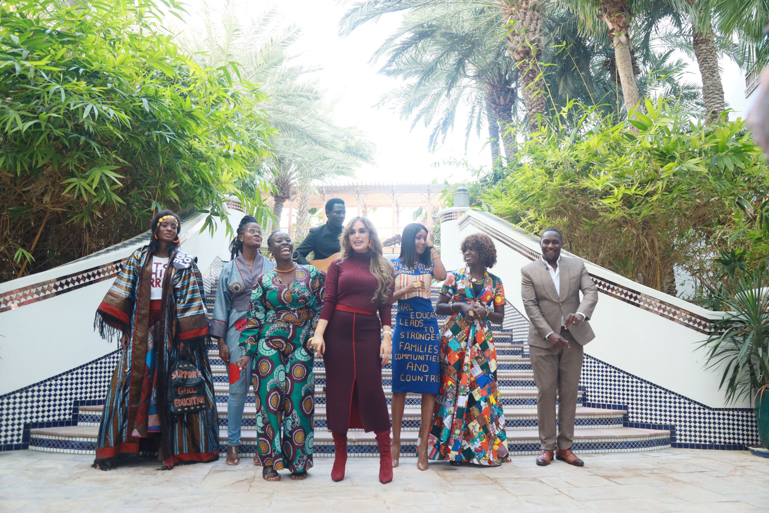 Senator, Dr. Rasha Kelej, CEO of Merck Foundation with Fashion with Purpose Community during the shoot of Episode 2 of “Our Africa by Merck Foundation” TV Program