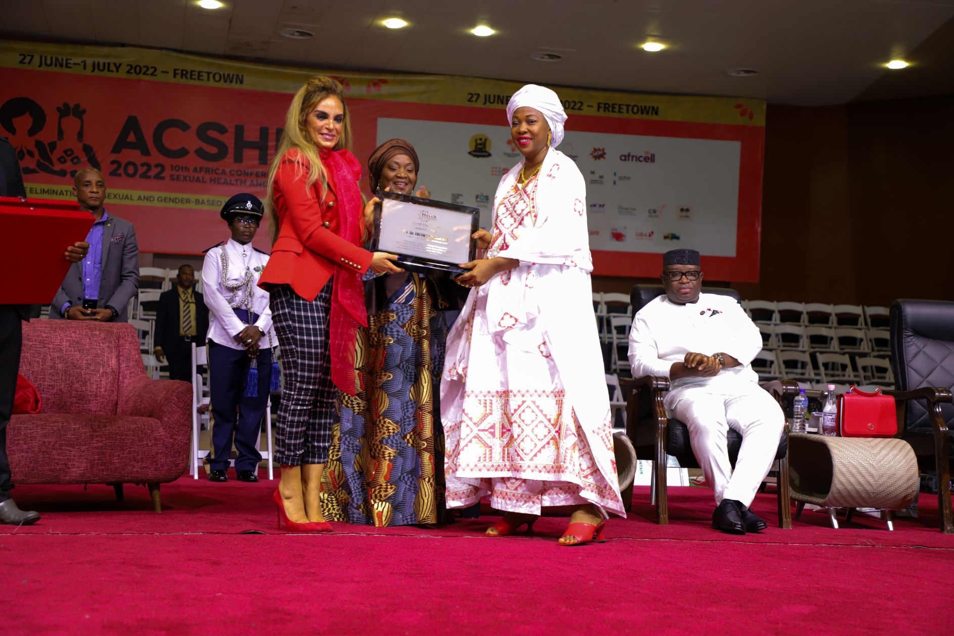 Senator, Dr. Rasha Kelej, CEO of Merck Foundation with H.E. Dr. Mrs. FATIMA MAADA BIO, The First Lady of Republic of Sierra Leone and Ambassador of Merck Foundation “More Than a Mother”
