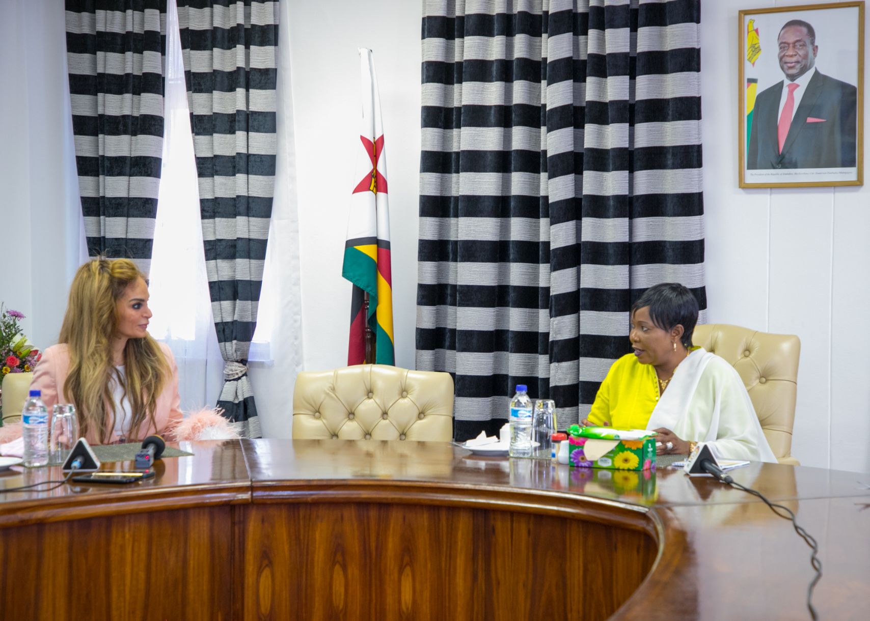 Senator, Dr Rasha Kelej, CEO of Merck Foundation with H.E. Dr. AUXILLIA MNANGAGWA, The First Lady of Zimbabwe and the Ambassador of Merck Foundation ‘More Than a Mother’