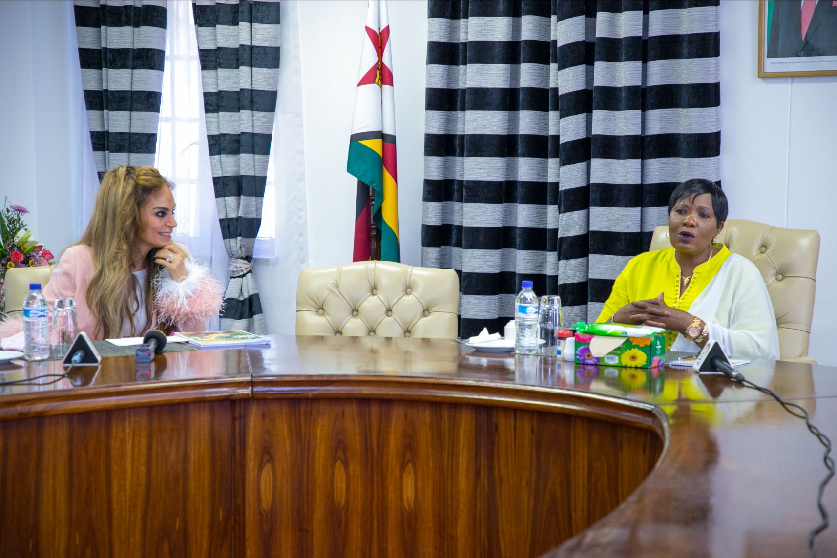 Senator, Dr Rasha Kelej, CEO of Merck Foundation with H.E. Dr. AUXILLIA MNANGAGWA, The First Lady of Zimbabwe and the Ambassador of Merck Foundation ‘More Than a Mother’