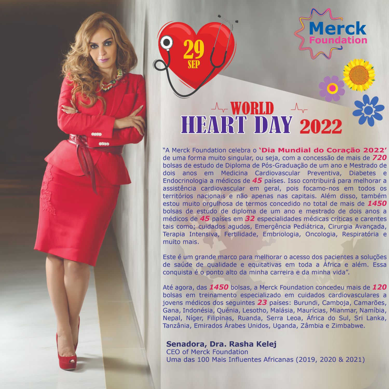 Message from Senator, Dr. Rasha Kelej, CEO of Merck Foundation on 'World Heart Day' 2022