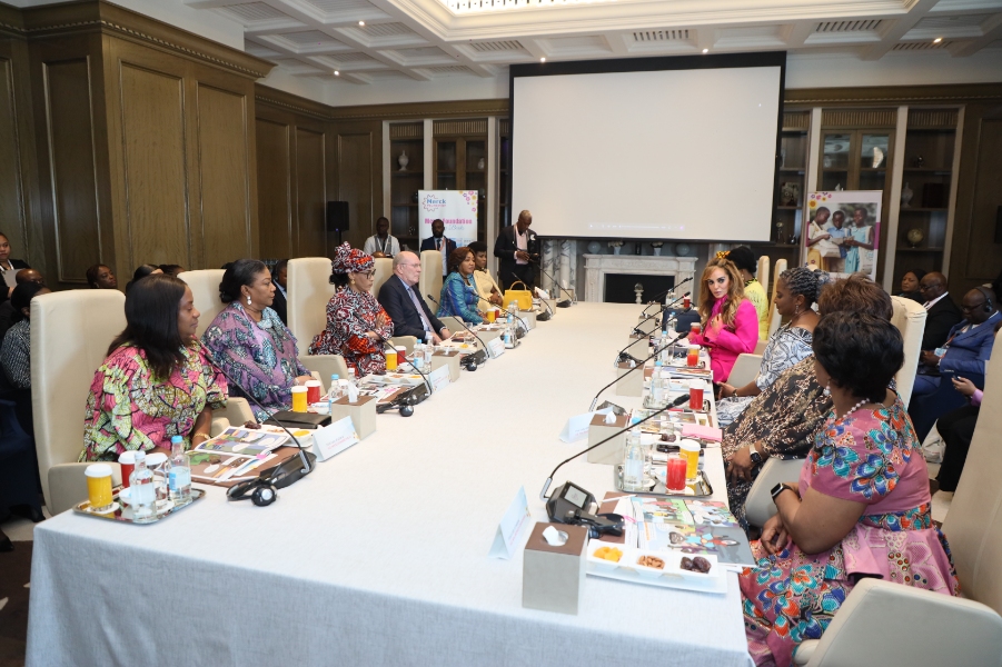 Senator, Dr. Rasha Kelej with African First Ladies during Merck Foundation First Ladies Initiative - MFFLI Committee 2022 (Main)