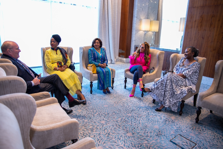 Senator, Dr. Rasha Kelej with African First Ladies and also Ambassadors of Merck Foundation “More Than a Mother” Campaign during Merck Foundation First Ladies Initiative - MFFLI Committee 2022