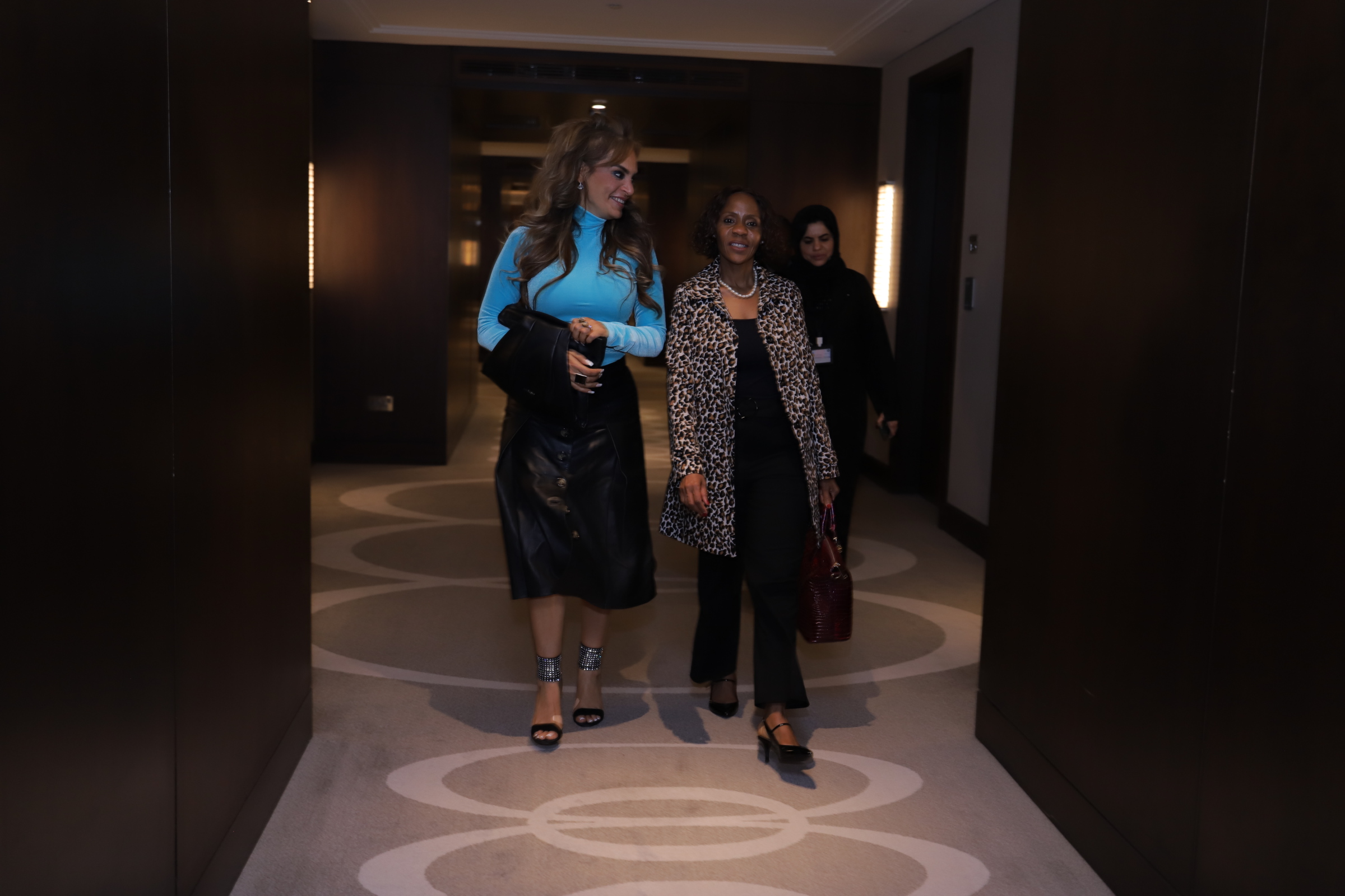 Senator, Dr. Rasha Kelej receives H.E. Mrs. NEO JANE MASISI, The First Lady of the Republic of Botswana for 9th Edition of Merck Foundation Africa Asia Luminary