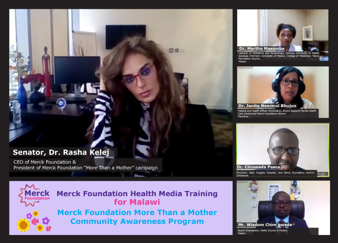 Welcome Note and Introduction to Merck Foundation Programs by Sentor, Dr. Rasha Kelej during MF Health Media Training for Malawi