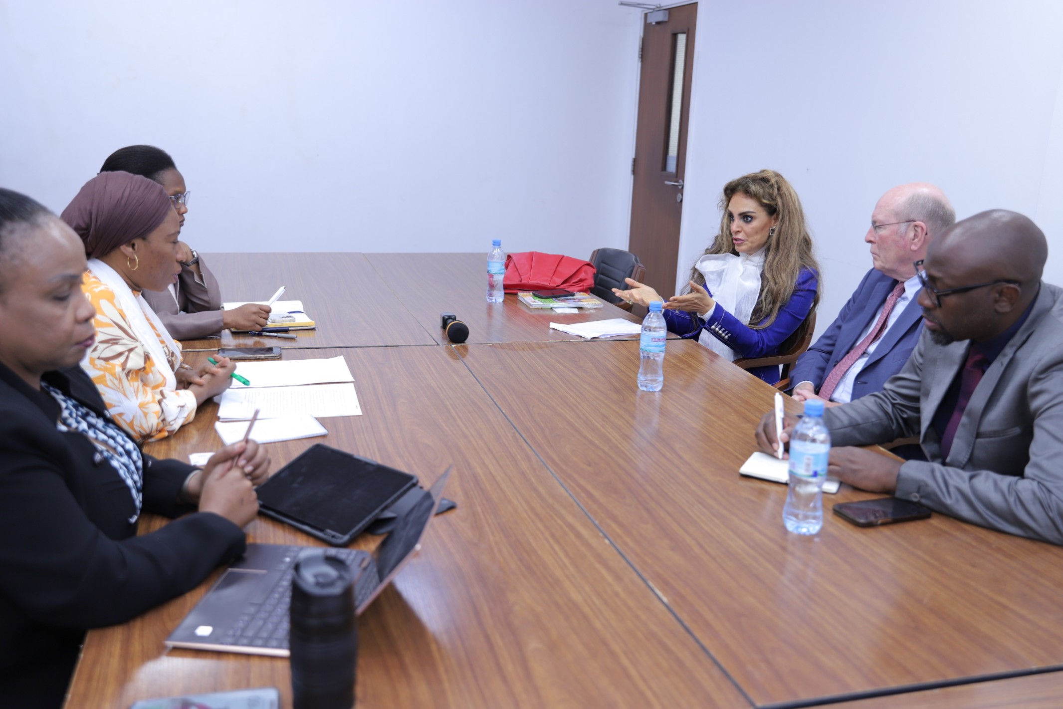 Prof. Dr. Frank Stangenberg Haverkamp, Chairman of Merck Foundation BOT and Senator, Dr. Rasha Kelej, CEO of Merck Foundation in a meeting with Minister of Health of  Tanzania.