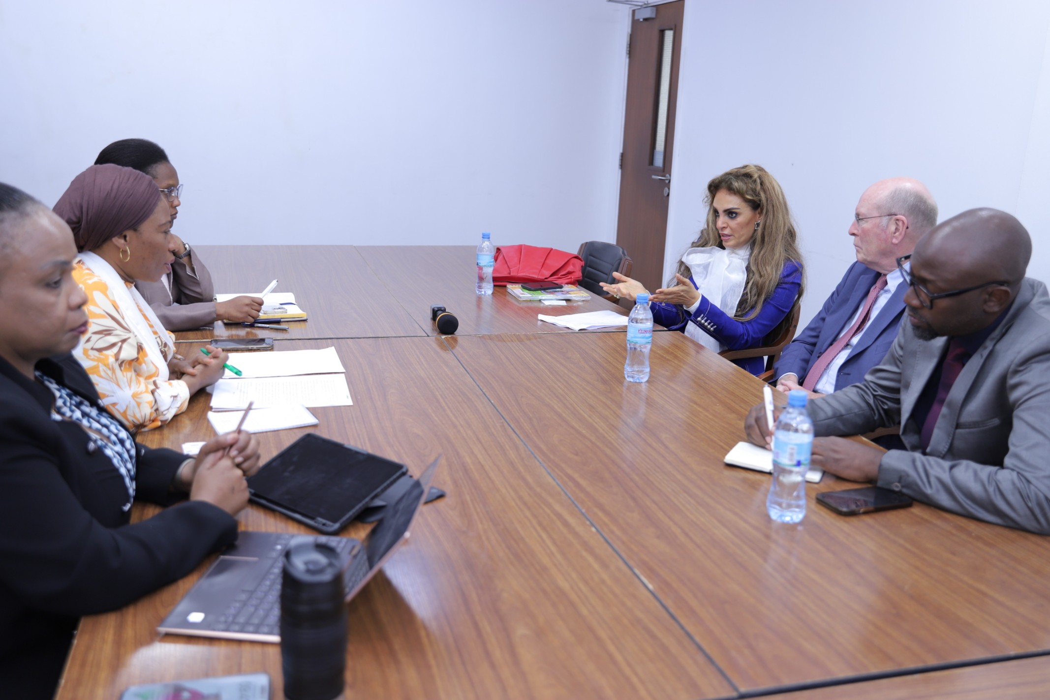 Prof. Dr. Frank Stangenberg Haverkamp, Chairman of Merck Foundation BOT and Senator, Dr. Rasha Kelej, CEO of Merck Foundation in a meeting with Minister of Health of  Tanzania.