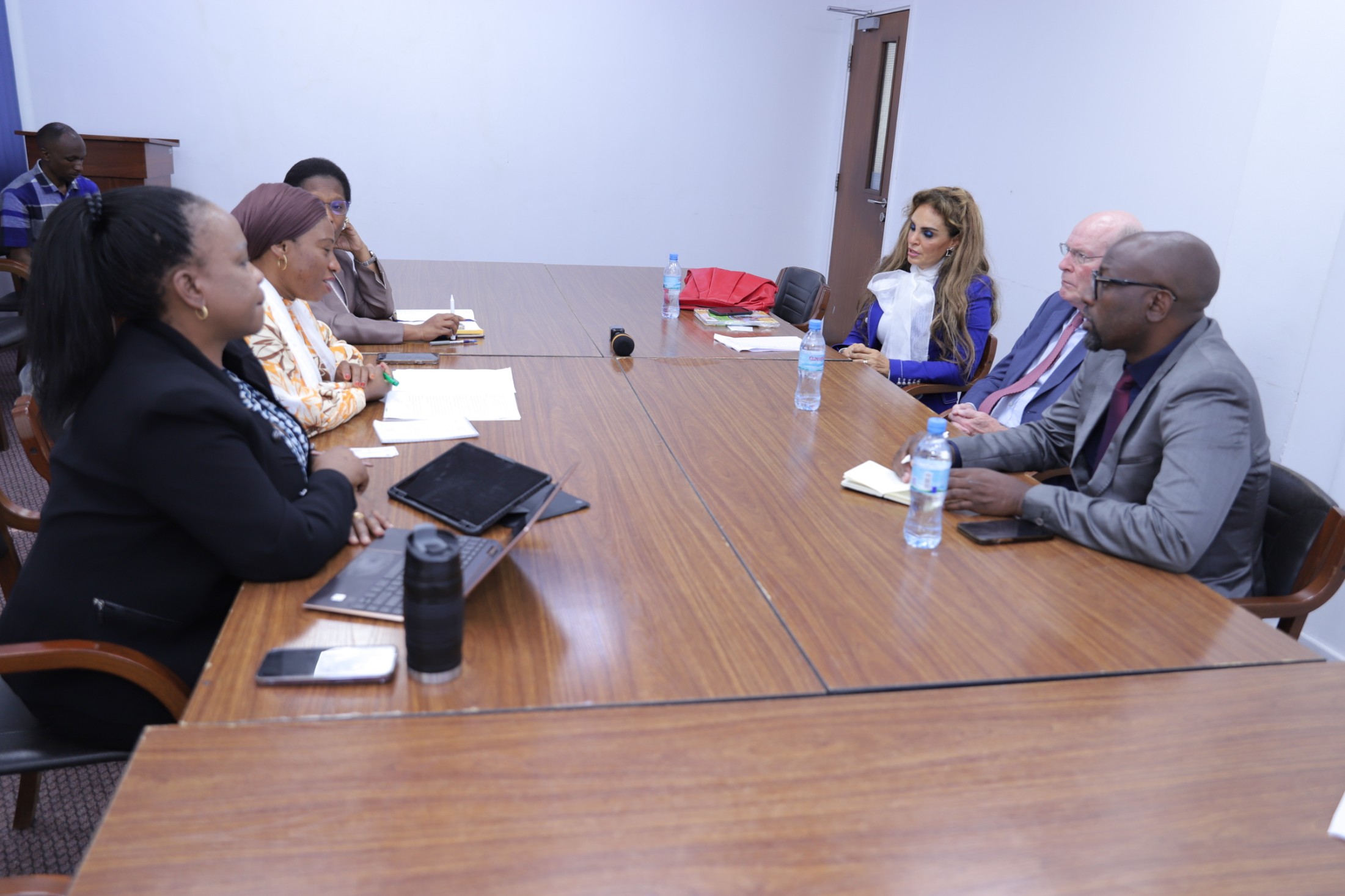 Prof. Dr. Frank Stangenberg Haverkamp, Chairman of Merck Foundation BOT and Senator, Dr. Rasha Kelej, CEO of Merck Foundation in a meeting with Minister of Health of  Tanzania.