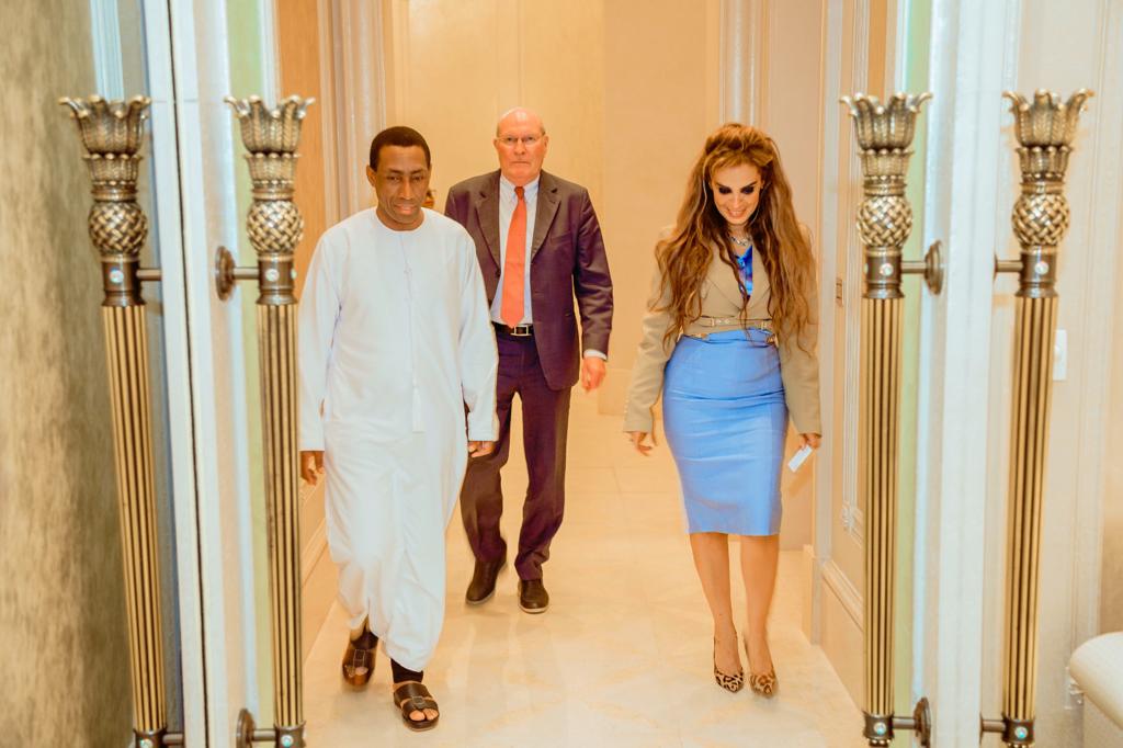 Prof. Dr. Frank Stangenberg Haverkamp, Chairman of Merck Foundation BOT and Senator, Dr. Rasha Kelej, CEO of Merck Foundation in a meeting with H.E. Dr. SAMIA SULUHU HASSAN, President of the United Republic of Tanzania.