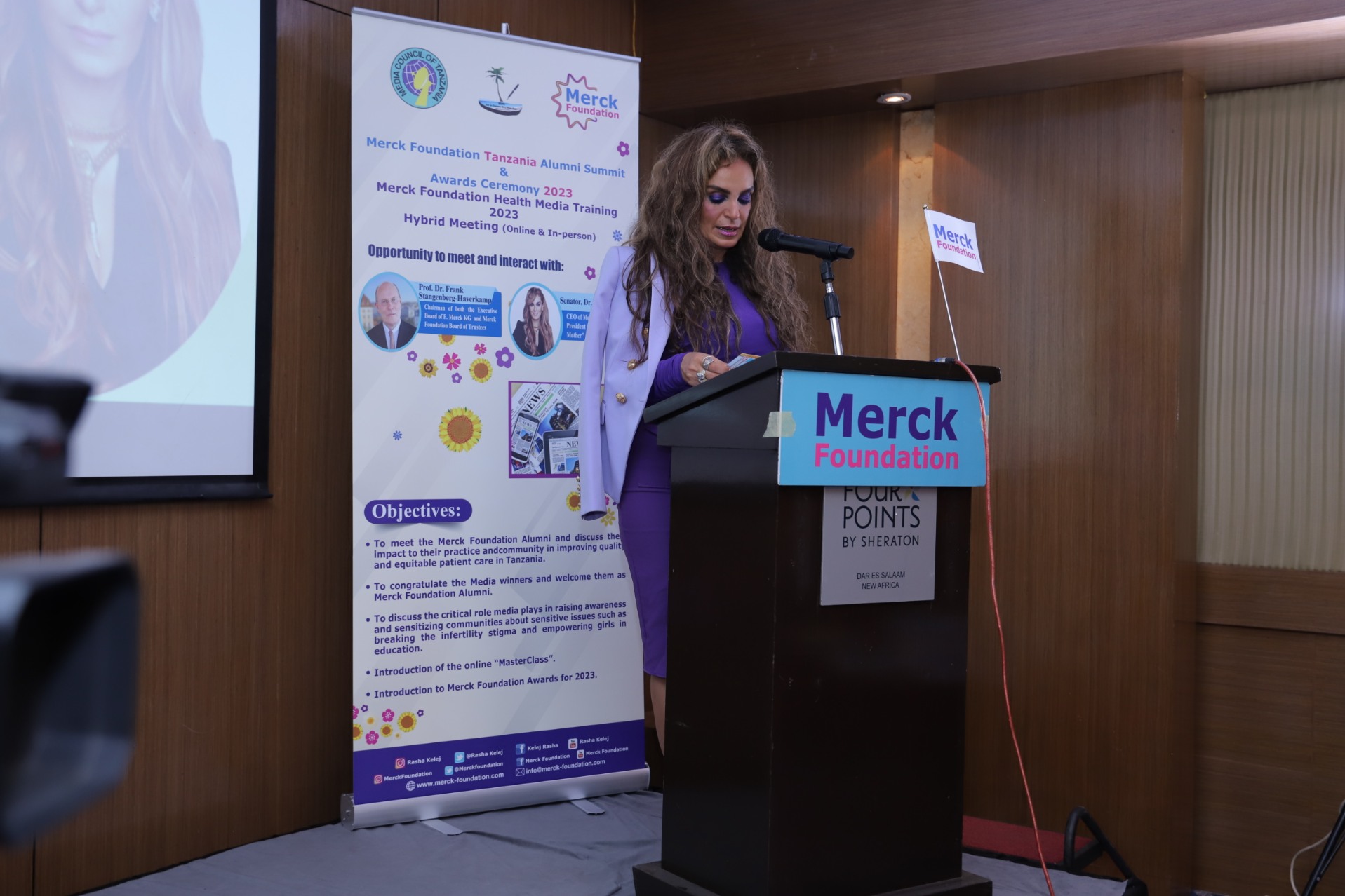 Prof. Dr. Frank Stangenberg Haverkamp, Chairman of Merck Foundation BOT and Senator, Dr. Rasha Kelej, CEO of Merck Foundation during Merck Foundation Tanzania Alumni Summit.