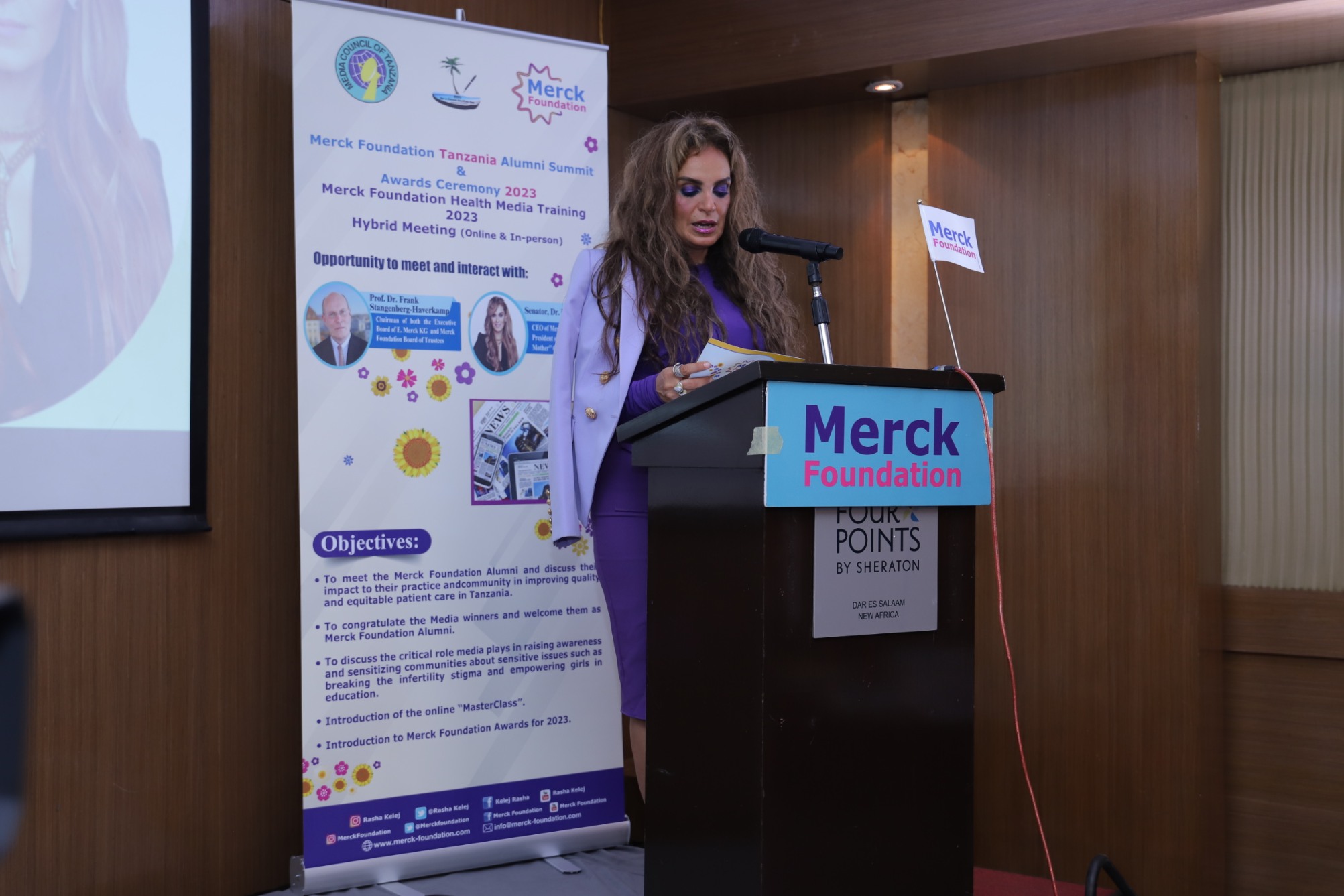 Prof. Dr. Frank Stangenberg Haverkamp, Chairman of Merck Foundation BOT and Senator, Dr. Rasha Kelej, CEO of Merck Foundation during Merck Foundation Tanzania Alumni Summit.