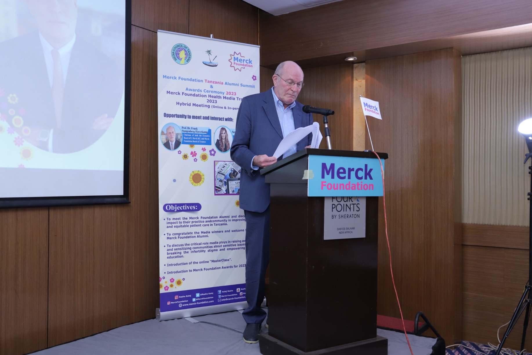 Prof. Dr. Frank Stangenberg Haverkamp, Chairman of Merck Foundation BOT and Senator, Dr. Rasha Kelej, CEO of Merck Foundation during Merck Foundation Tanzania Alumni Summit.