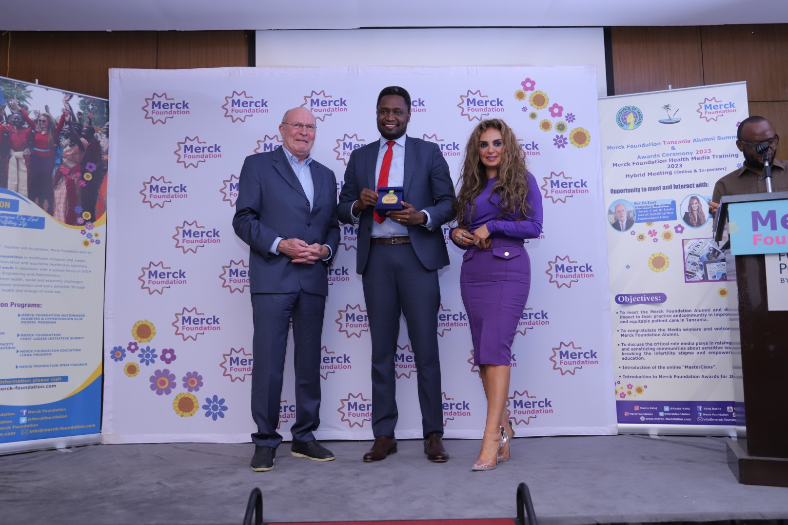 Prof. Dr. Frank Stangenberg Haverkamp, Chairman of Merck Foundation BOT and Senator, Dr. Rasha Kelej, CEO of Merck Foundation during Merck Foundation Tanzania Alumni Summit.