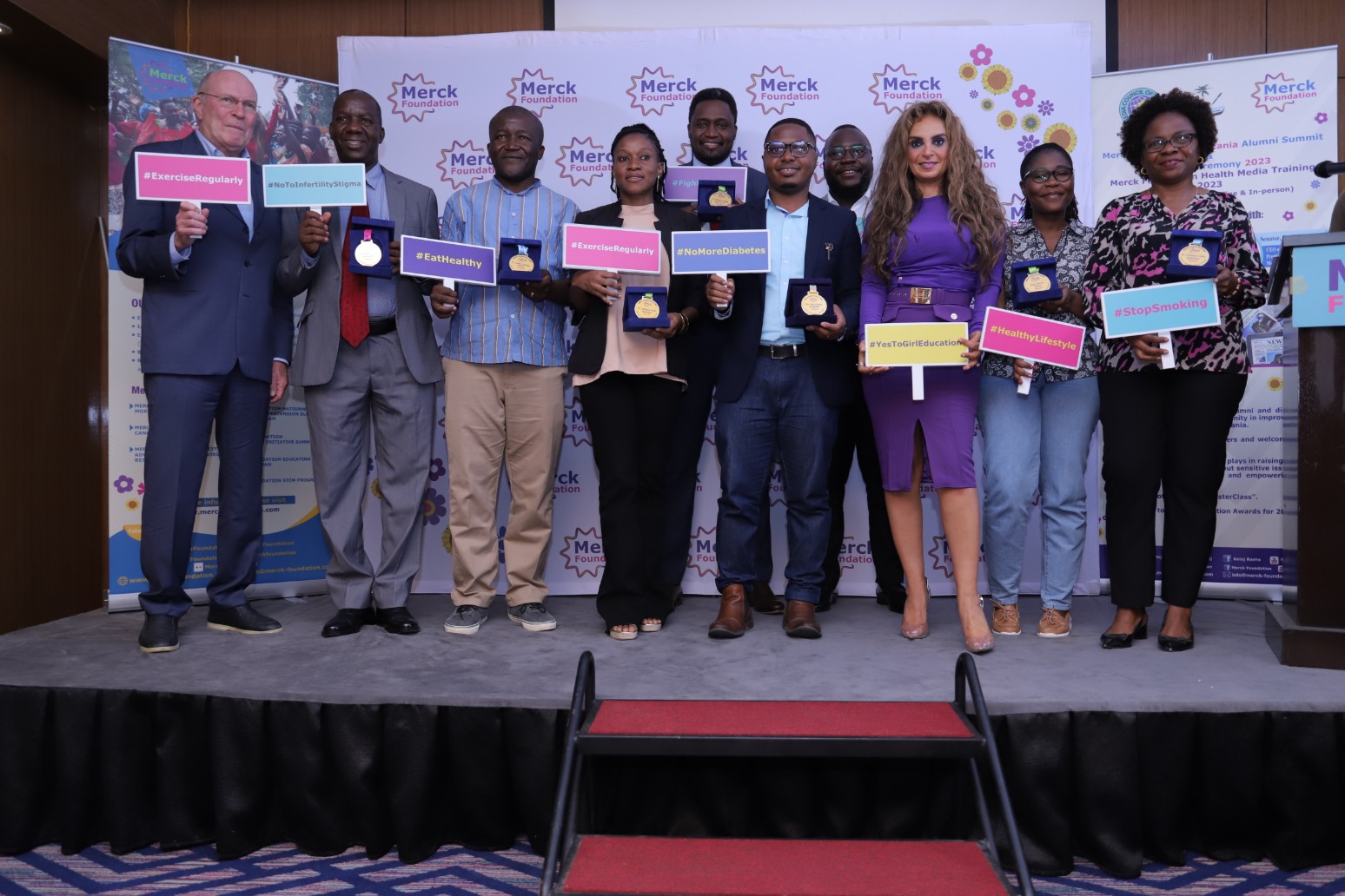 Prof. Dr. Frank Stangenberg Haverkamp, Chairman of Merck Foundation BOT and Senator, Dr. Rasha Kelej, CEO of Merck Foundation during Merck Foundation Tanzania Alumni Summit.