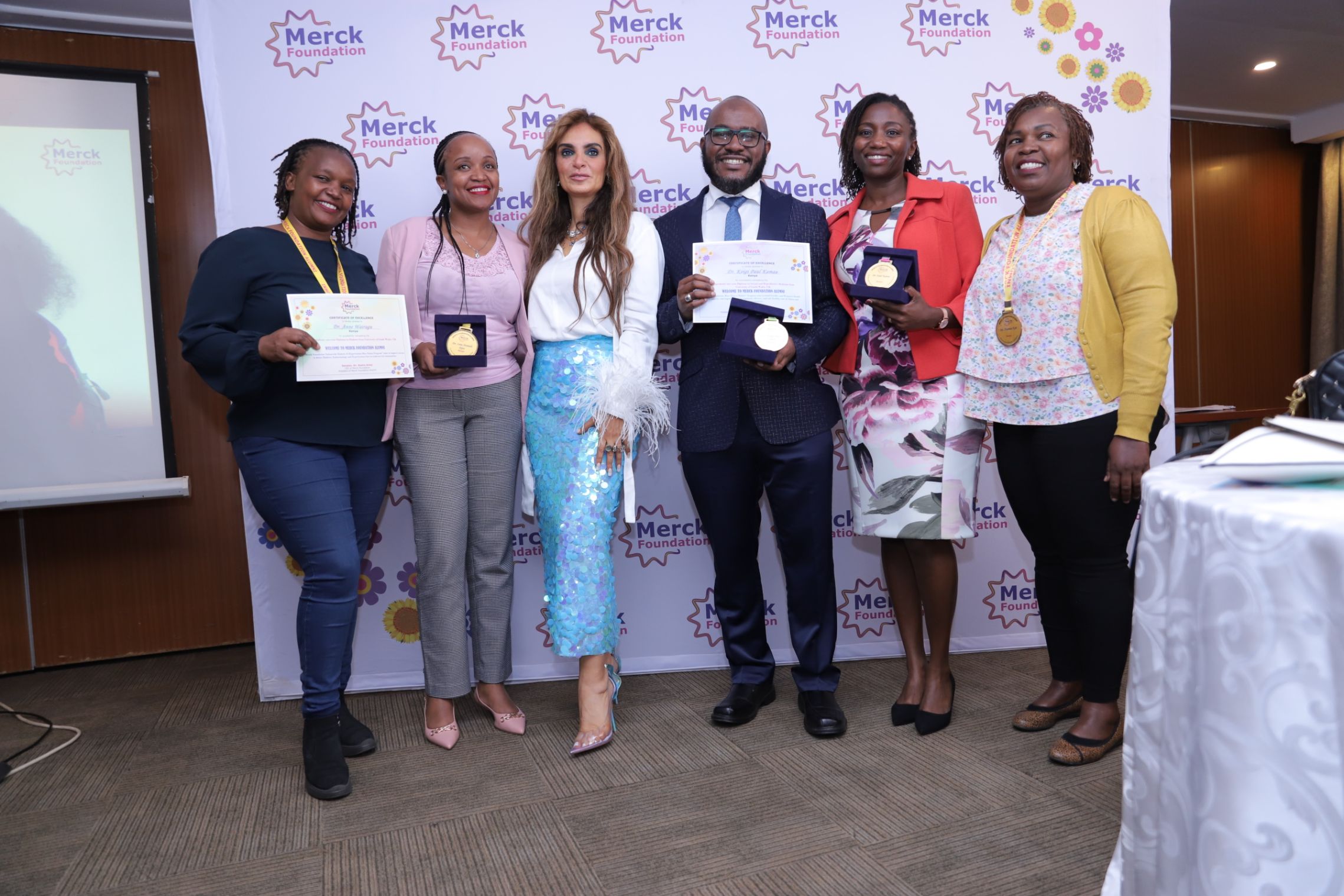 Senator, Dr. Rasha Kelej with Merck Foundation Alumni during Alumni Summit in Kenya
