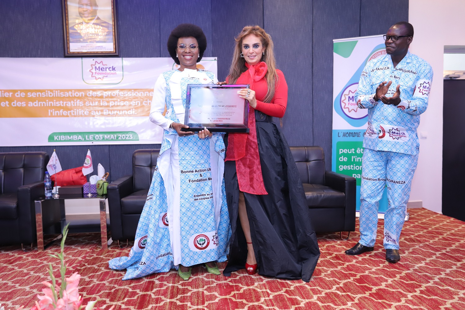 Senator, Dr. Rasha Kelej, CEO of Merck Foundation with H.E. Madam ANGELINE NDAYISHIMIYE, The First Lady of Burundi and Ambassador of Merck Foundation “More Than a Mother”