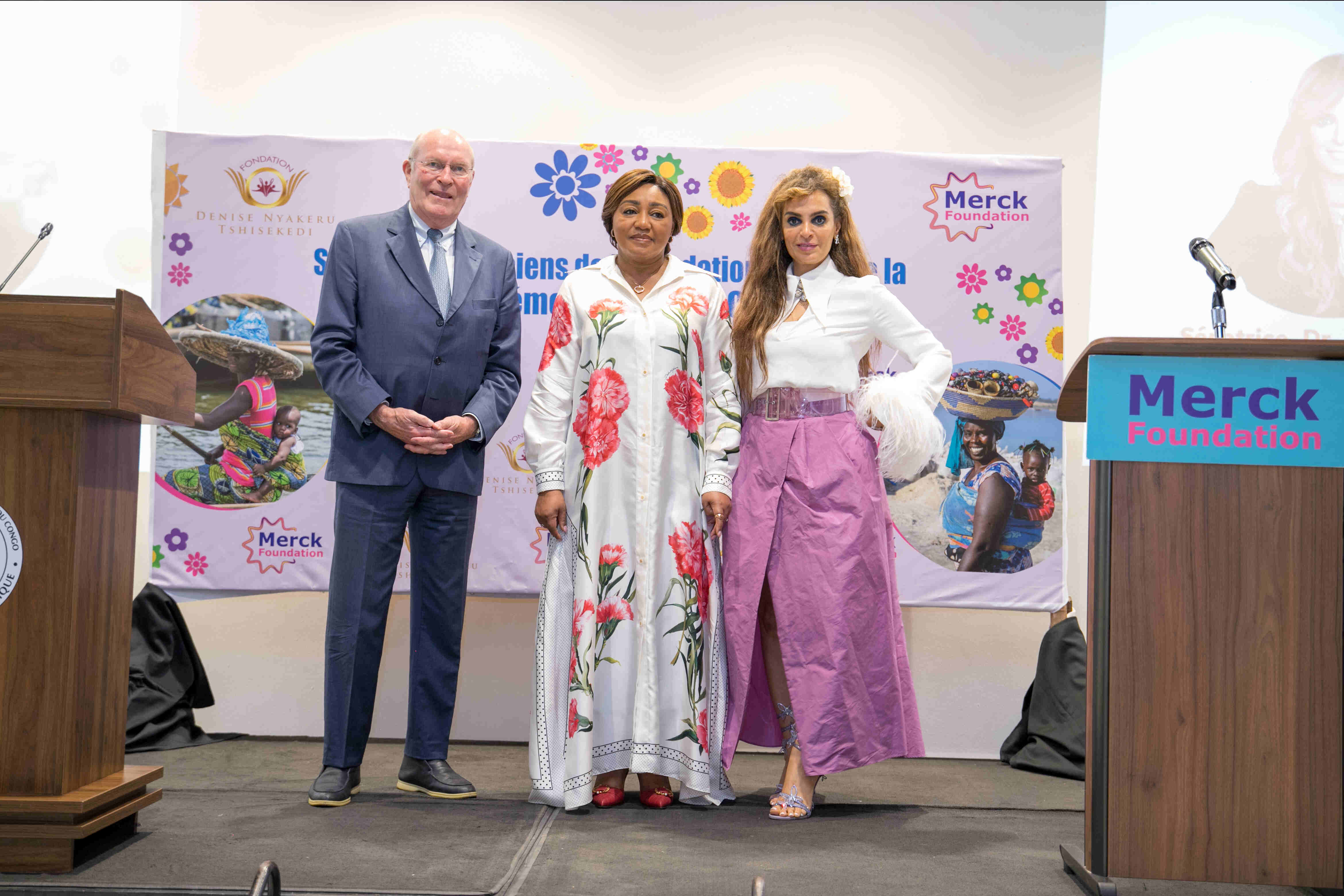 Senator, Dr. Rasha Kelej CEO of Merck Foundation and H.E. Madam DENISE NYAKERU TSHISEKEDI The First Lady of the Democratic Republic of the Congo (DRC) during Merck Foundation DRC Alumni Summit & Awards Ceremony 2023