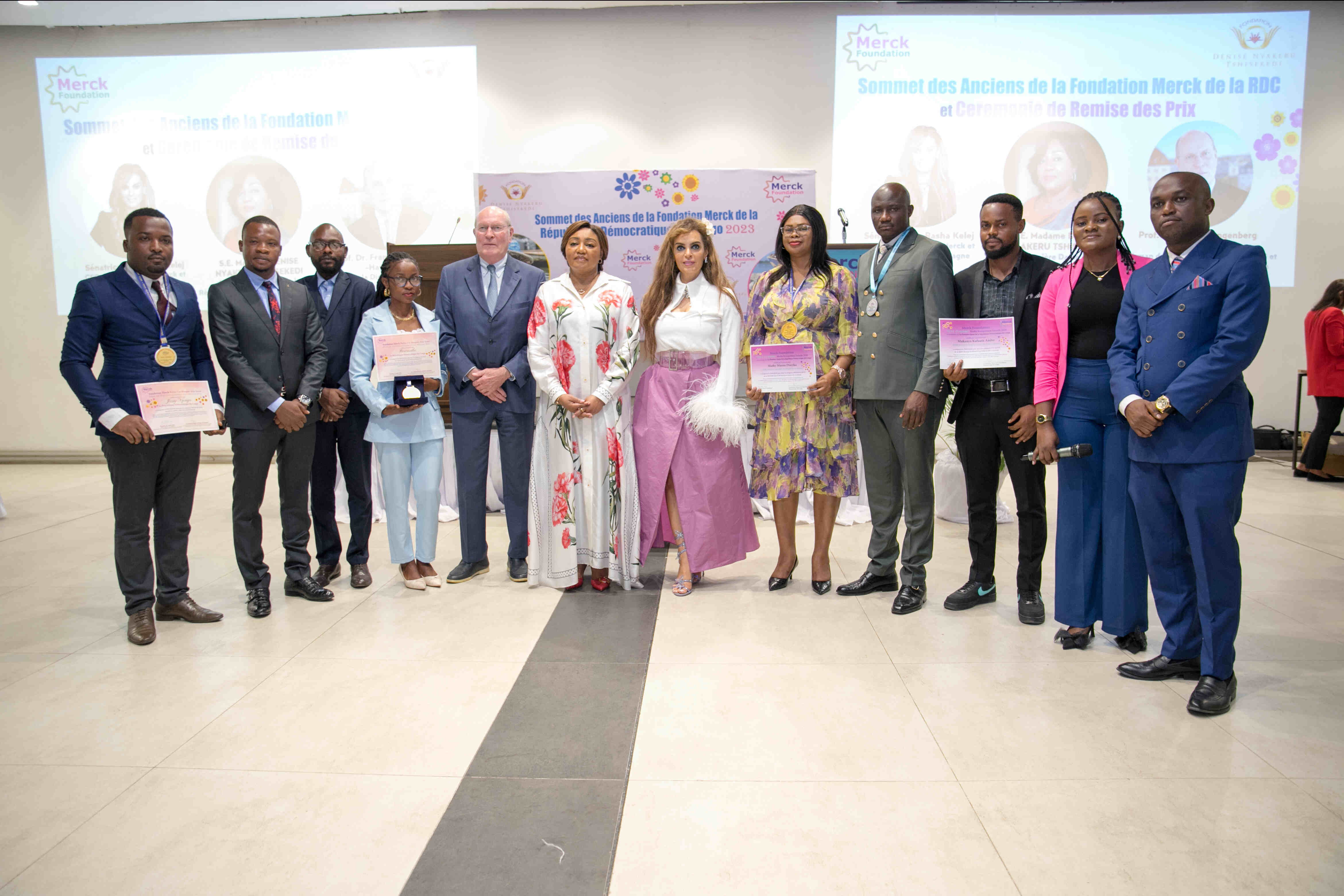Senator, Dr. Rasha Kelej CEO of Merck Foundation and H.E. Madam DENISE NYAKERU TSHISEKEDI The First Lady of the Democratic Republic of the Congo (DRC) during Merck Foundation DRC Alumni Summit & Awards Ceremony 2023