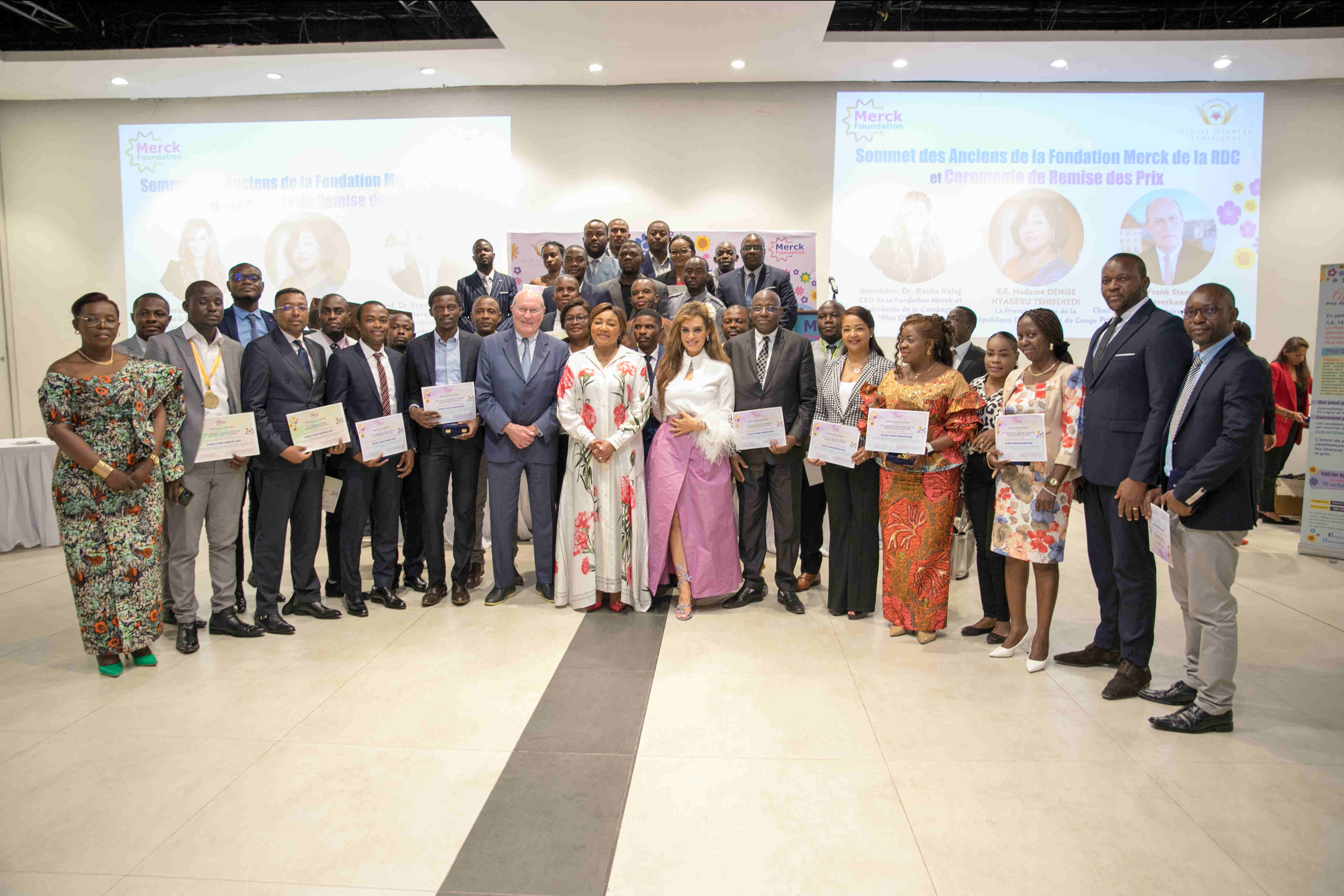 Senator, Dr. Rasha Kelej CEO of Merck Foundation and H.E. Madam DENISE NYAKERU TSHISEKEDI The First Lady of the Democratic Republic of the Congo (DRC) during Merck Foundation DRC Alumni Summit & Awards Ceremony 2023
