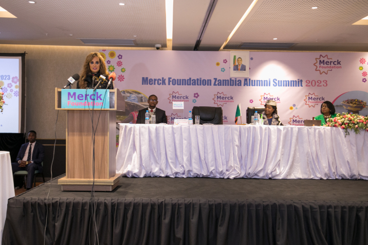 Senator, Dr. Rasha Kelej, CEO of Merck Foundation and President of “More Than a Mother” Campaign with H.E. The First Lady of Republic of Zambia and the Ambassador of “Merck Foundation More Than a Mother” 