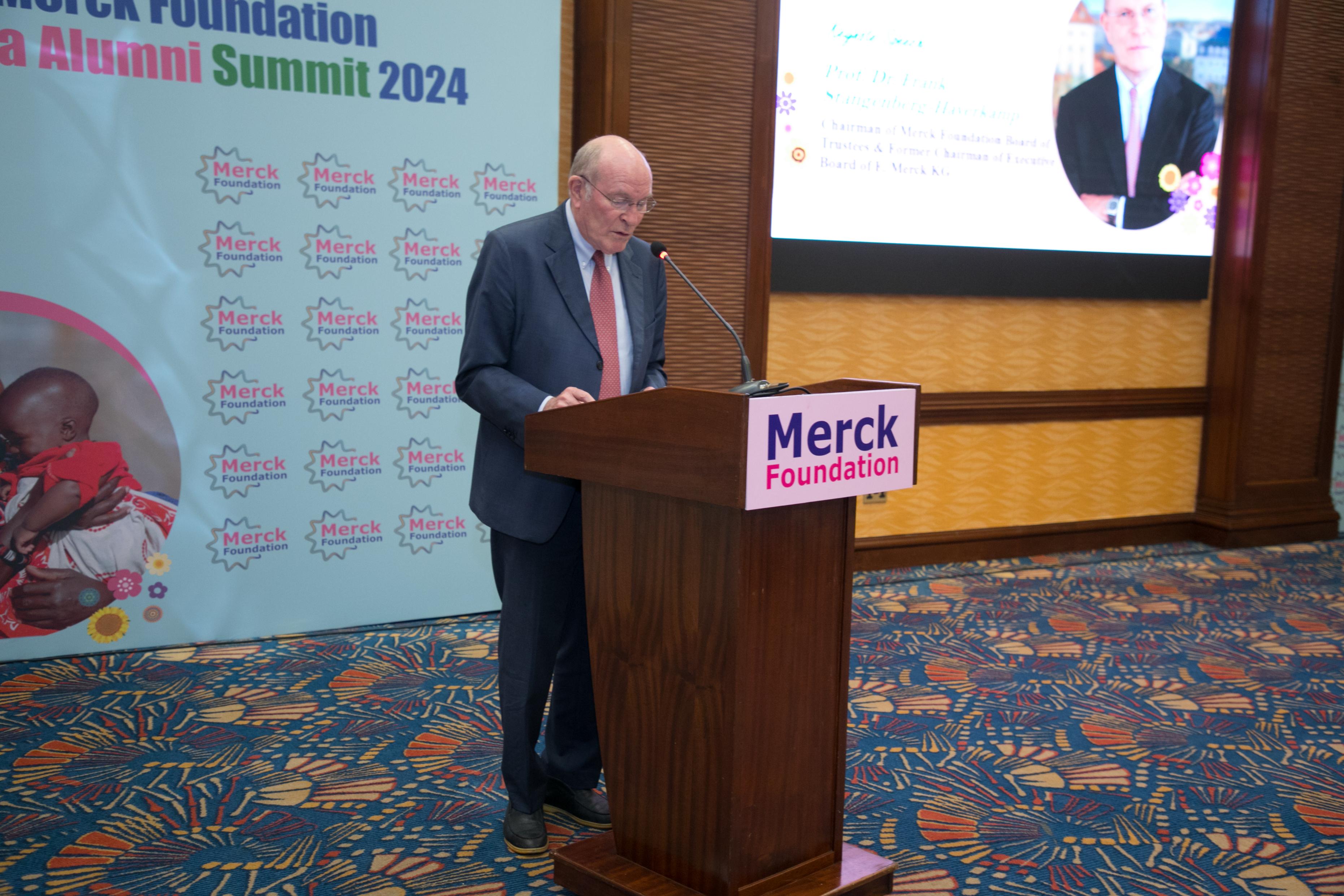 Prof. Dr. Frank Stangenberg-Haverkamp and Senator Dr. Rasha Kelej at Merck Foundation Kenya Alumni Summit 2024
