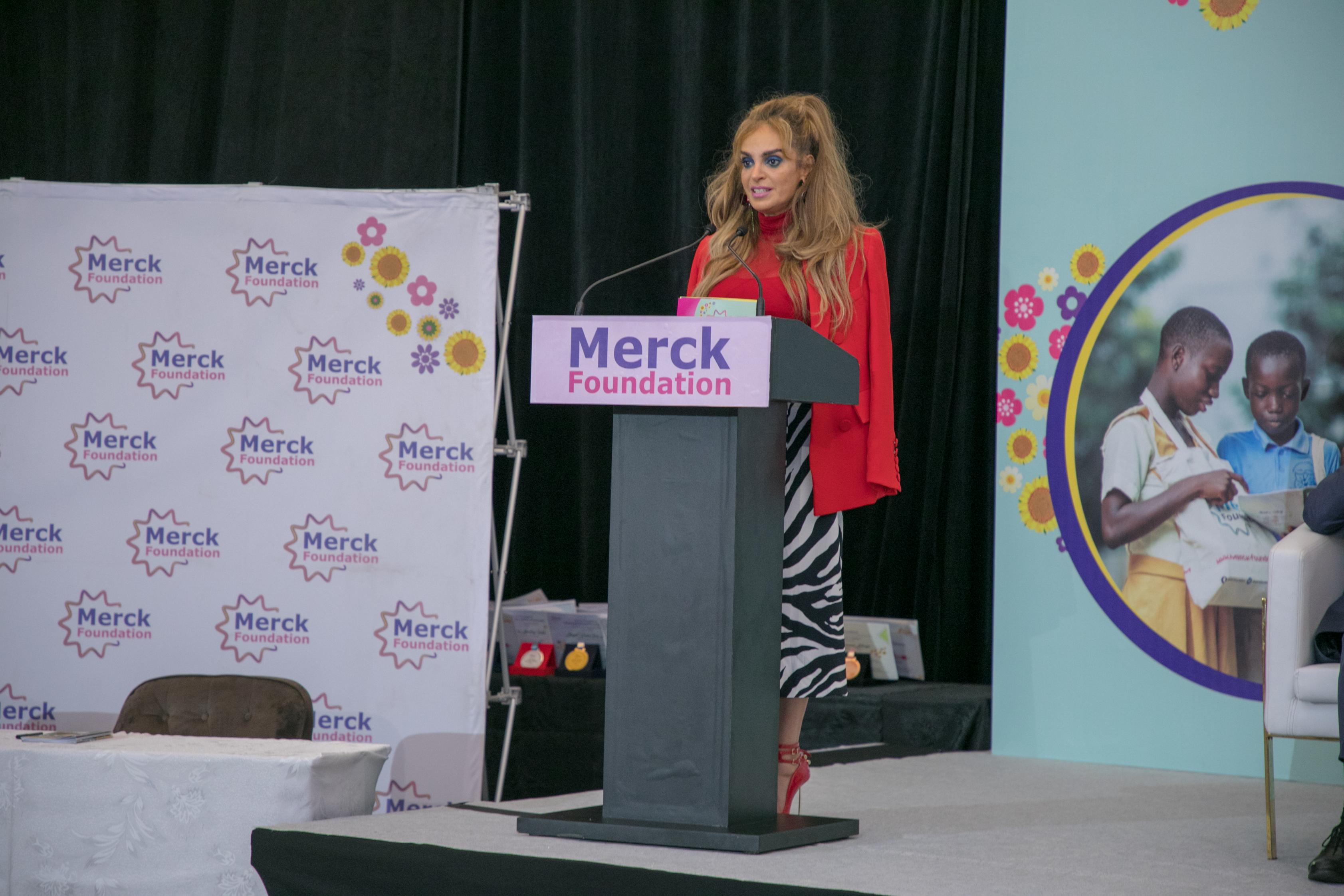 H.E. Mrs. REBECCA AKUFO-ADDO, The First Lady of the Republic of Ghana, Prof. Dr. Frank Stangenberg-Haverkamp and Senator Dr. Rasha Kelej at Merck Foundation Ghana Alumni Summit 2024