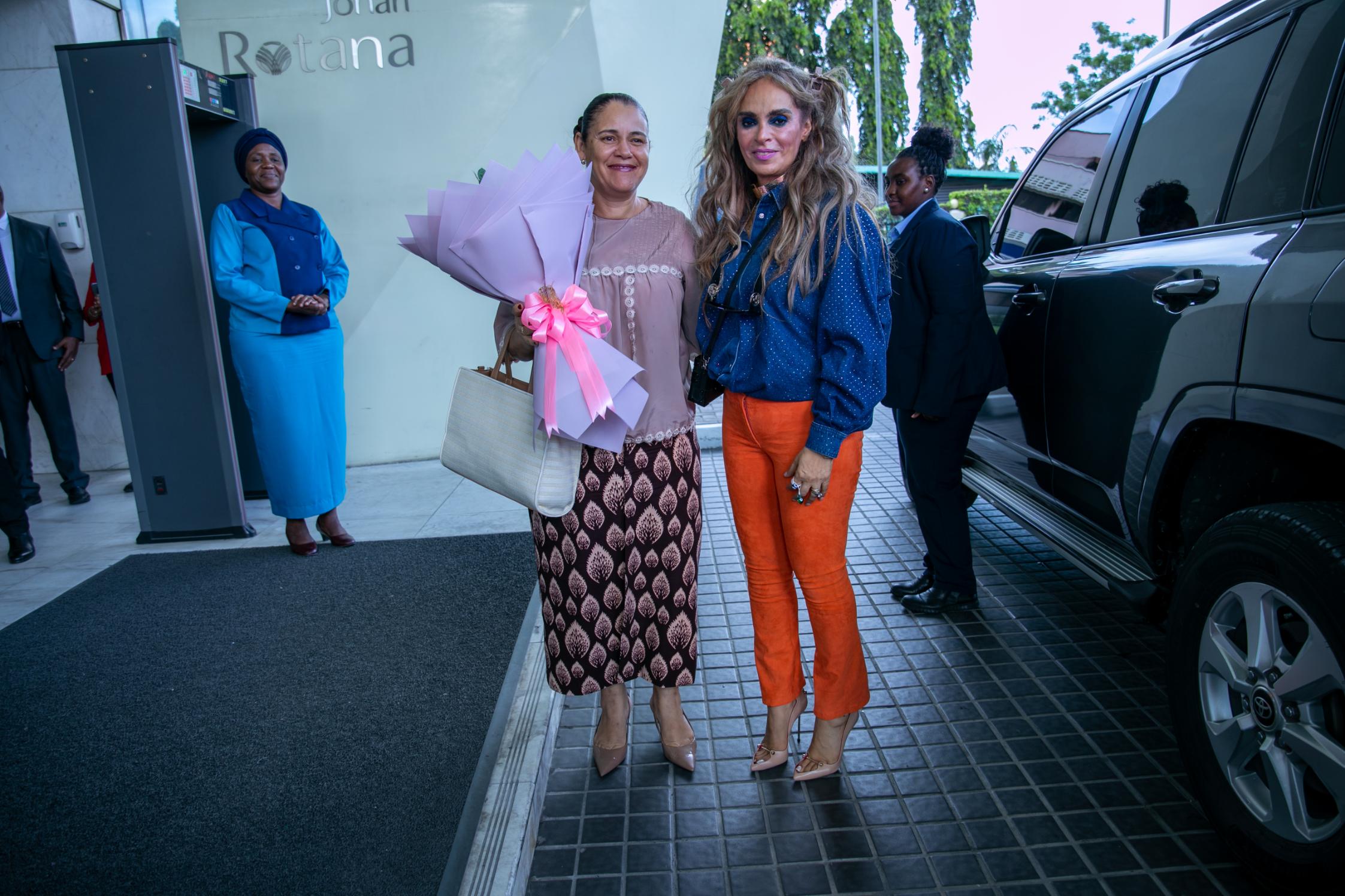 Senator, Dr. Rasha Kelej, CEO of Merck Foundation along with H.E. Mrs. MARIA DE FATIMA VILA NOVA, The First Lady of the Democratic Republic of São Tomé and Príncipe