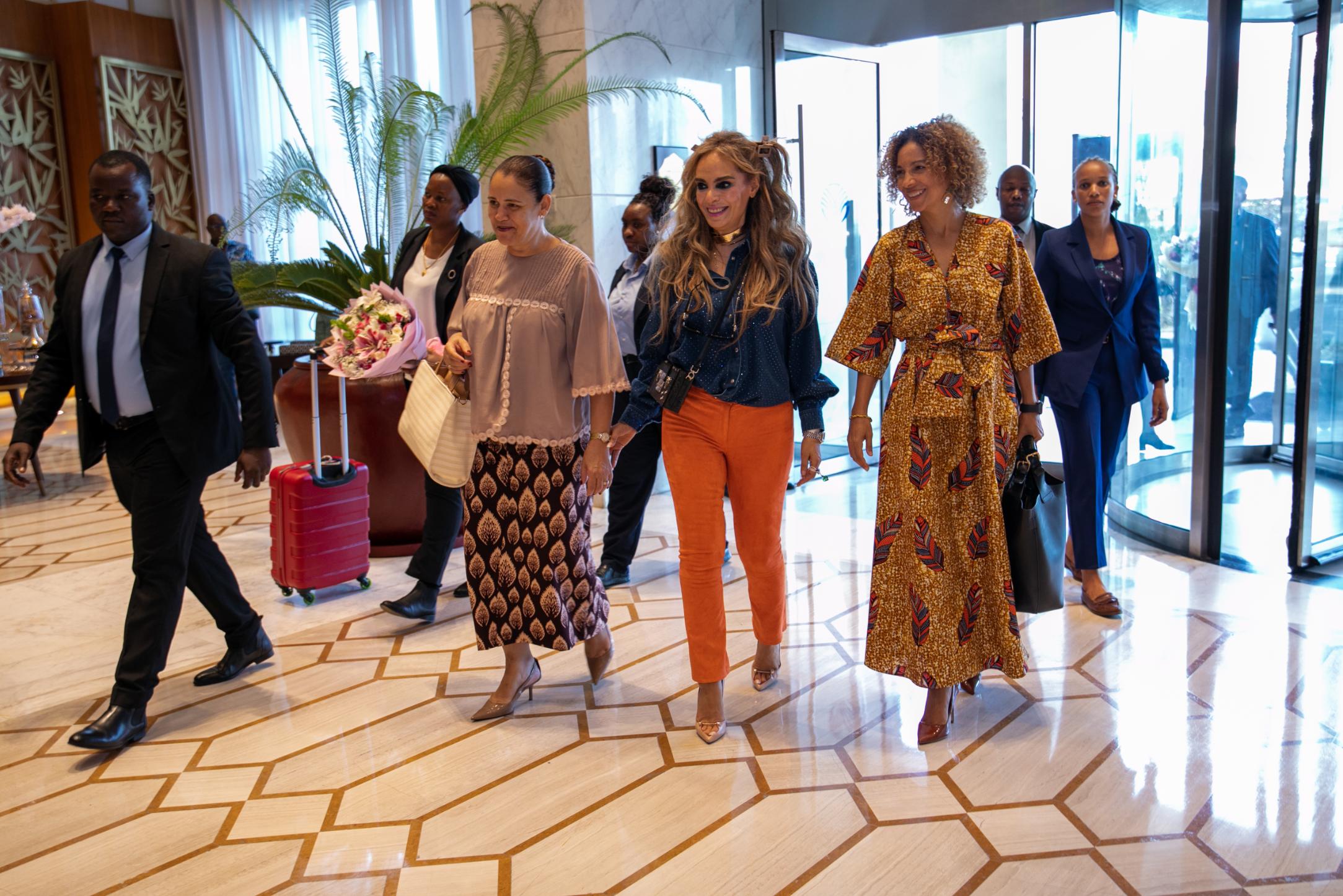 Senator, Dr. Rasha Kelej, CEO of Merck Foundation along with H.E. Mrs. MARIA DE FATIMA VILA NOVA, The First Lady of the Democratic Republic of São Tomé and Príncipe