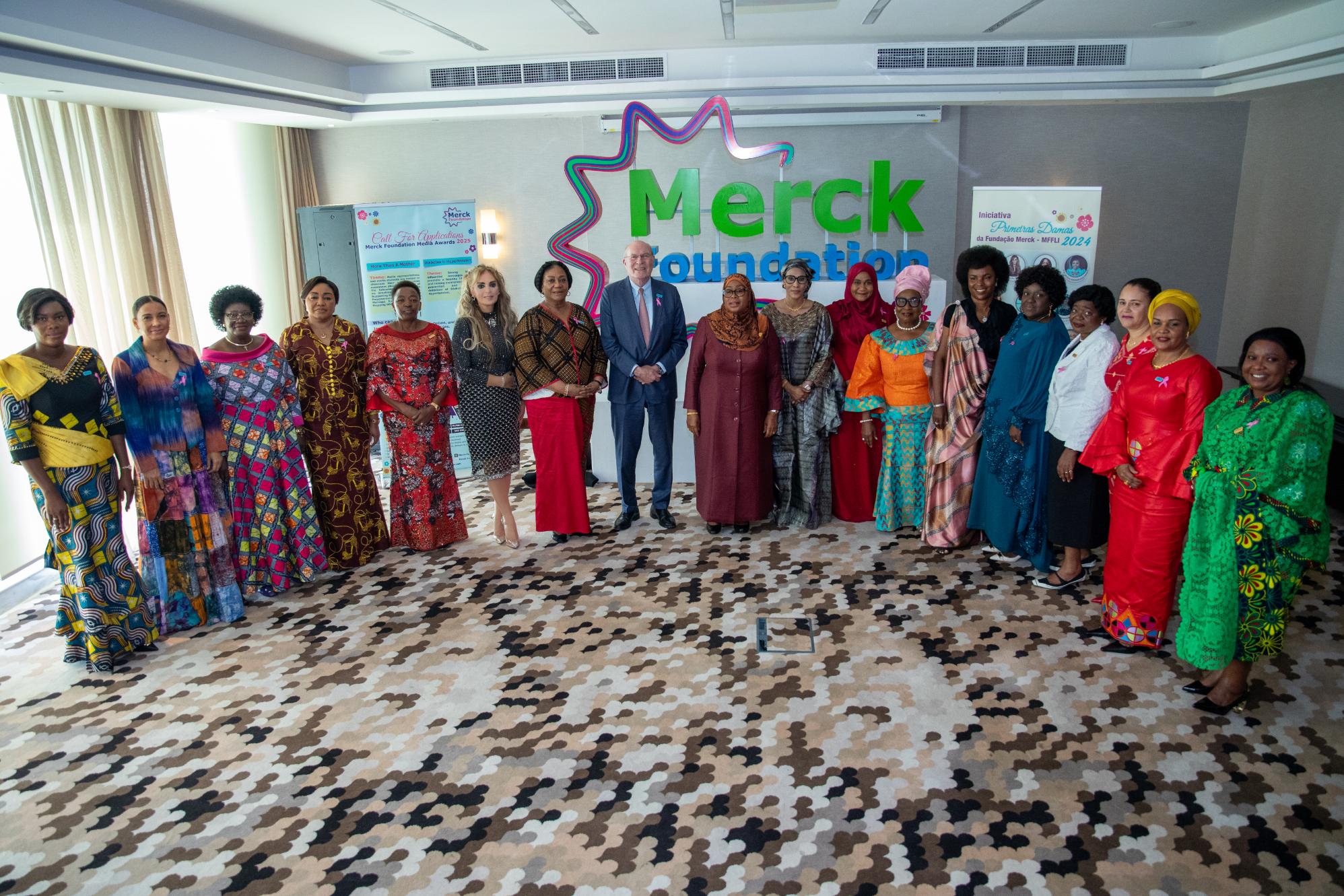 Merck Foundation CEO and Chairman of Merck Foundation Board of Trustees along with The President of the United Republic of Tanzania and African First Ladies in Dar es Salaam, Tanzania during the 11th Edition of Merck Africa Asia Luminary 2024