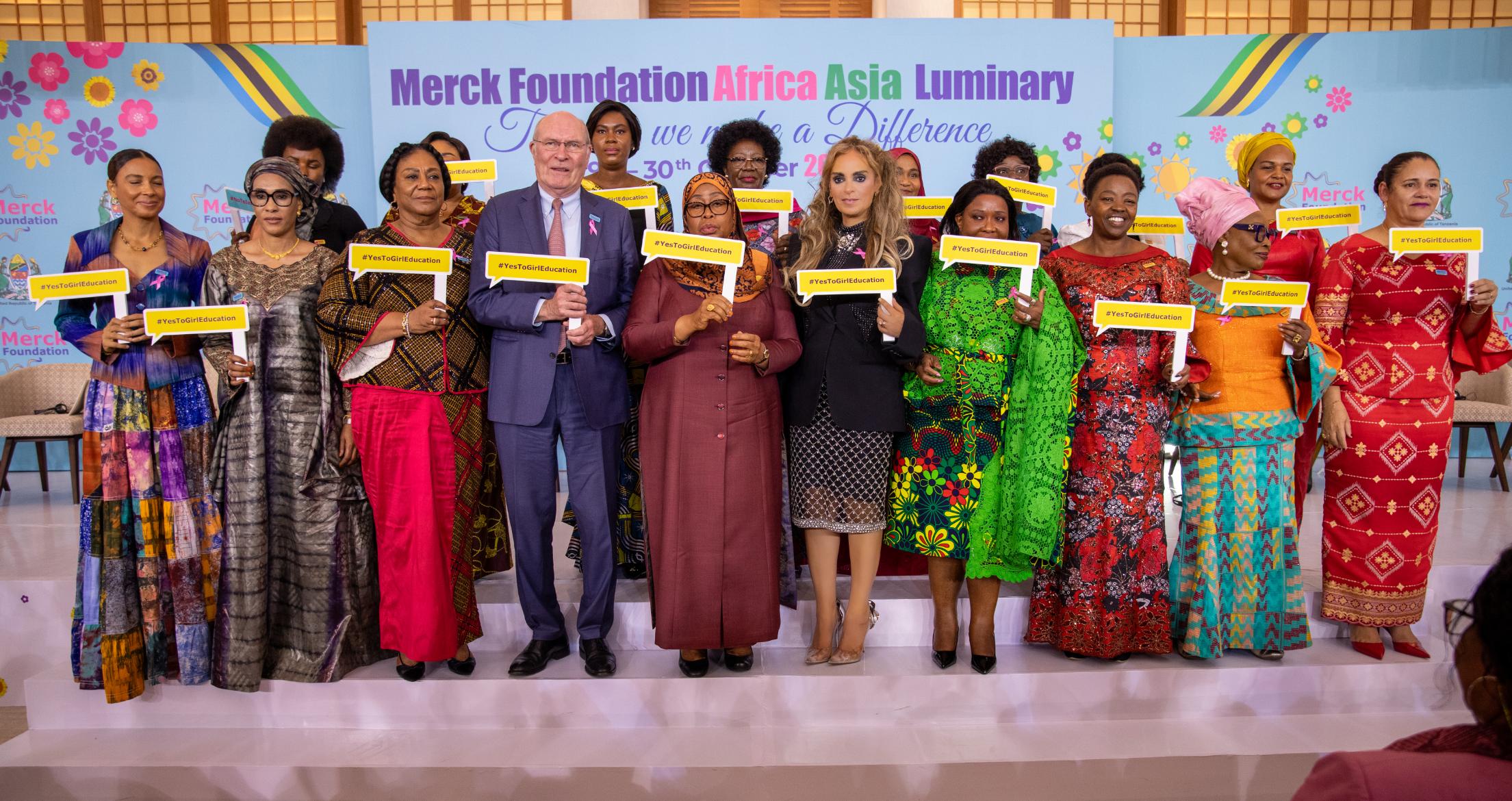 Merck Foundation CEO and Chairman of Merck Foundation Board of Trustees along with The President of the United Republic of Tanzania and African First Ladies in Dar es Salaam, Tanzania during the 11th Edition of Merck Africa Asia Luminary 2024