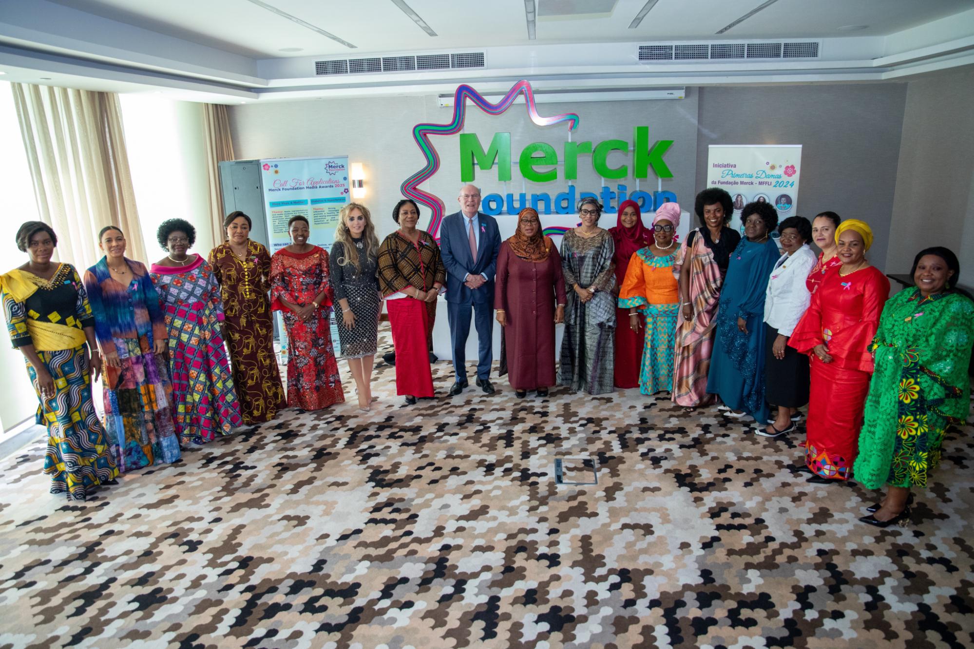 Merck Foundation CEO and Chairman of Merck Foundation Board of Trustees along with The President of the United Republic of Tanzania and African First Ladies in Dar es Salaam, Tanzania during the 11th Edition of Merck Africa Asia Luminary 2024