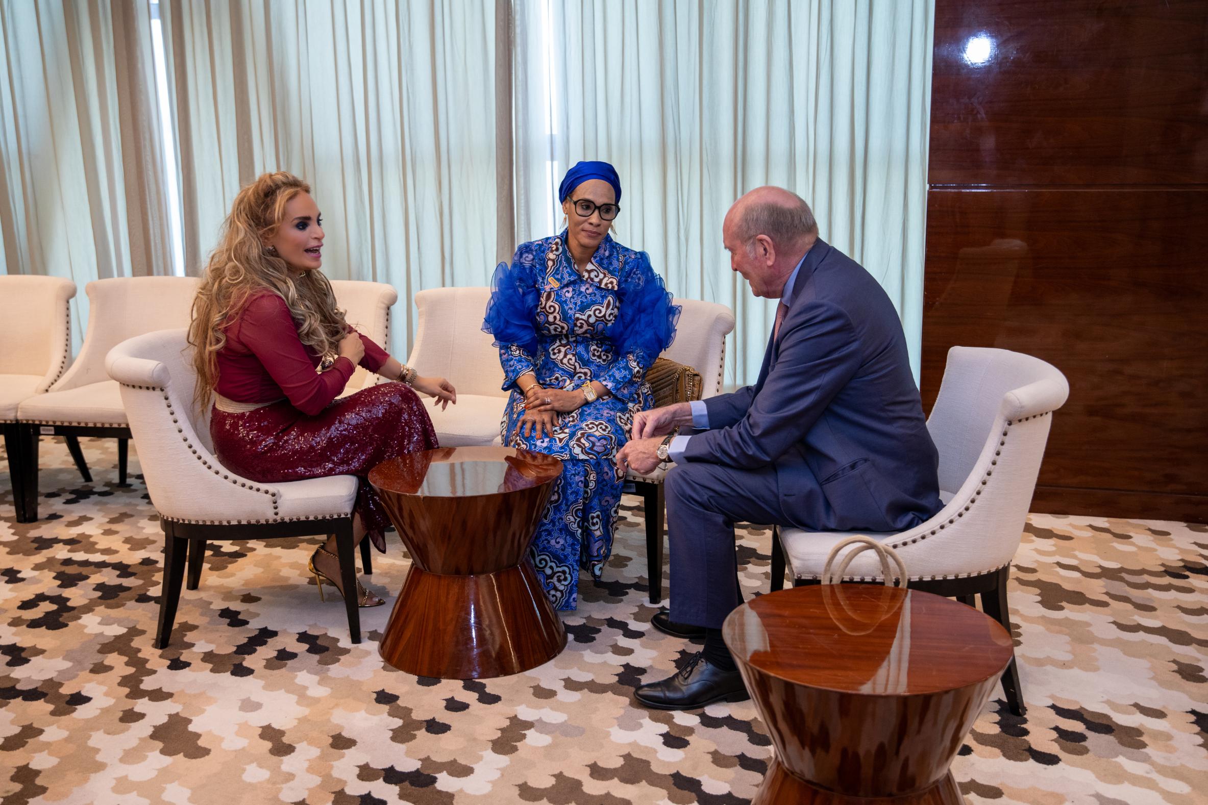 Senator, Dr. Rasha Kelej, CEO of Merck Foundation along with H.E. Mrs. FATOUMATTA BAH-BARROW, The First Lady of the Republic of The Gambia during the Strategy Meeting at the 11th Merck Foundation Africa Asia Luminary 2024